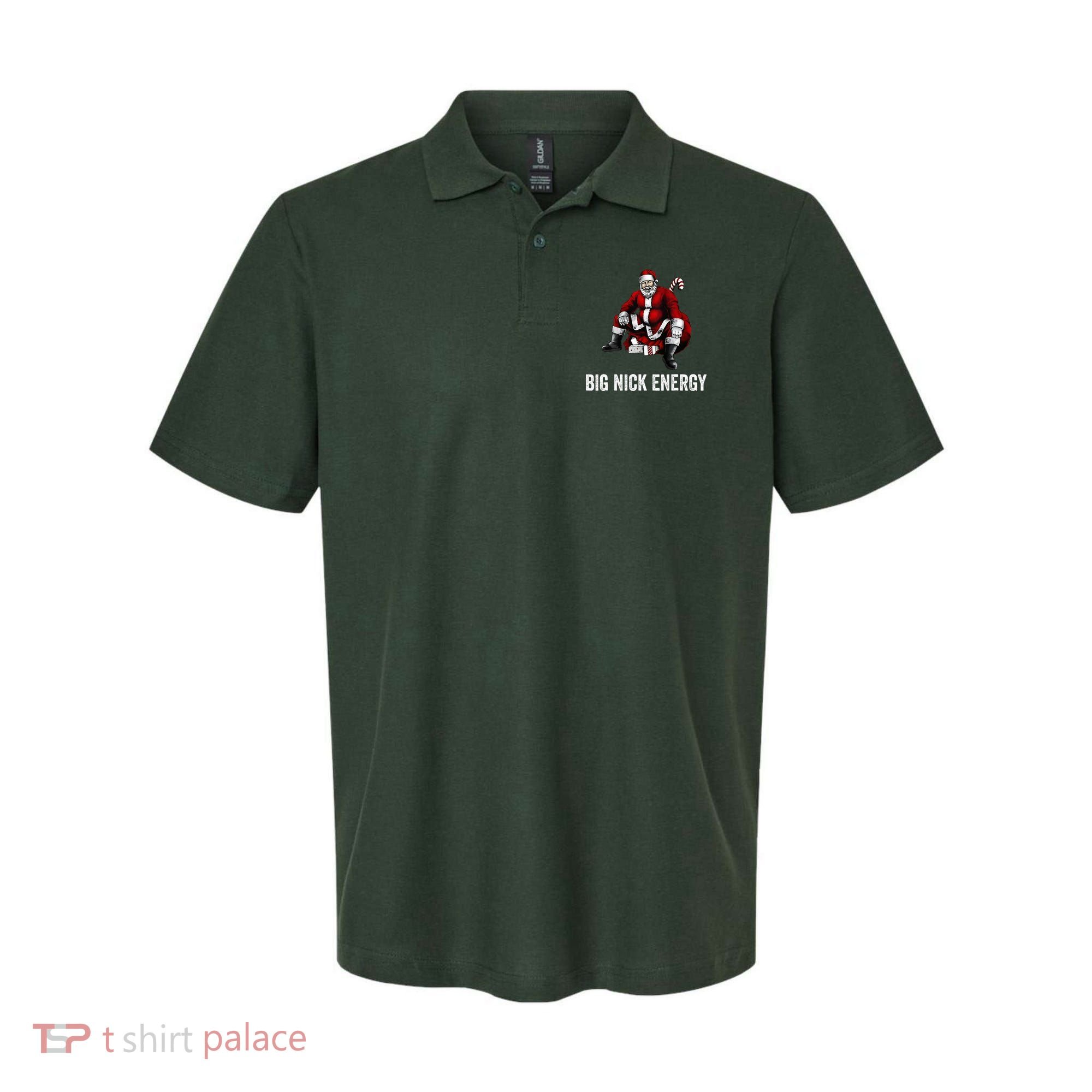 Big Nick Energy Funny Santa Christmas Polo