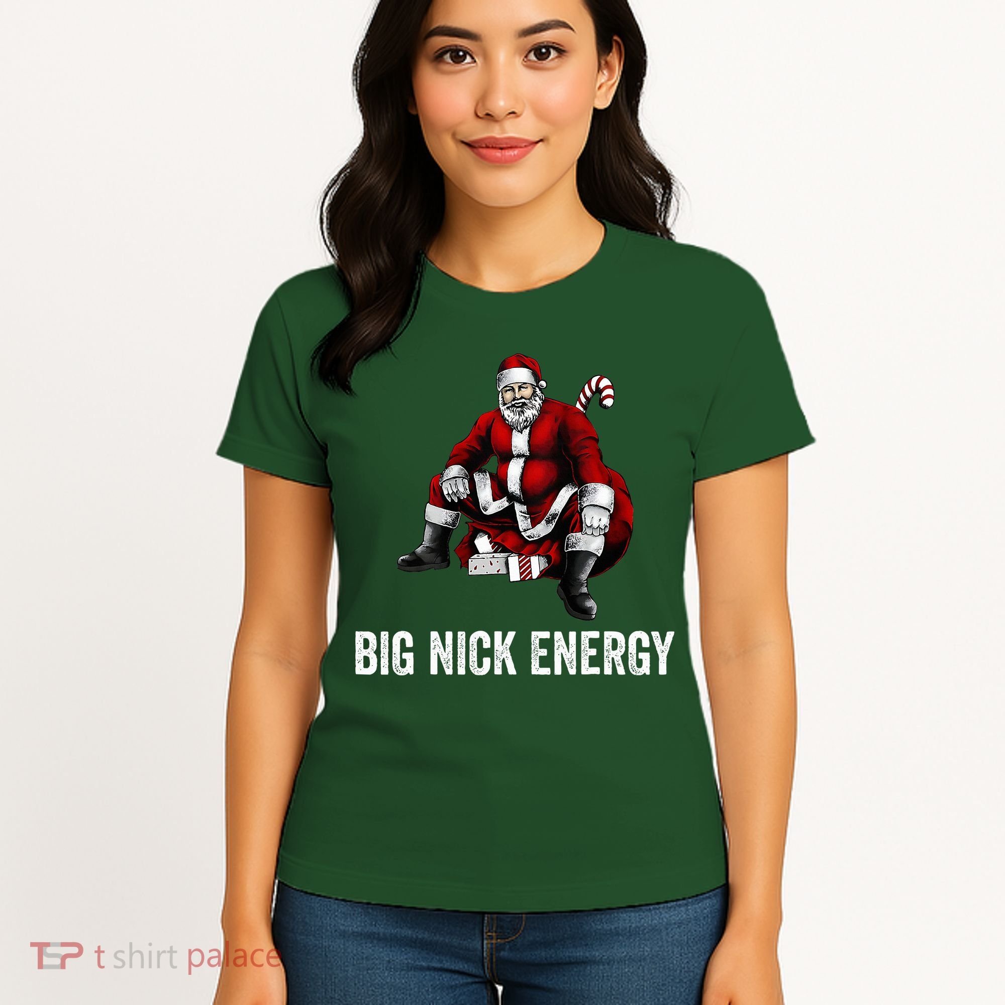 Big Nick Energy Funny Santa Christmas Women's T-Shirt