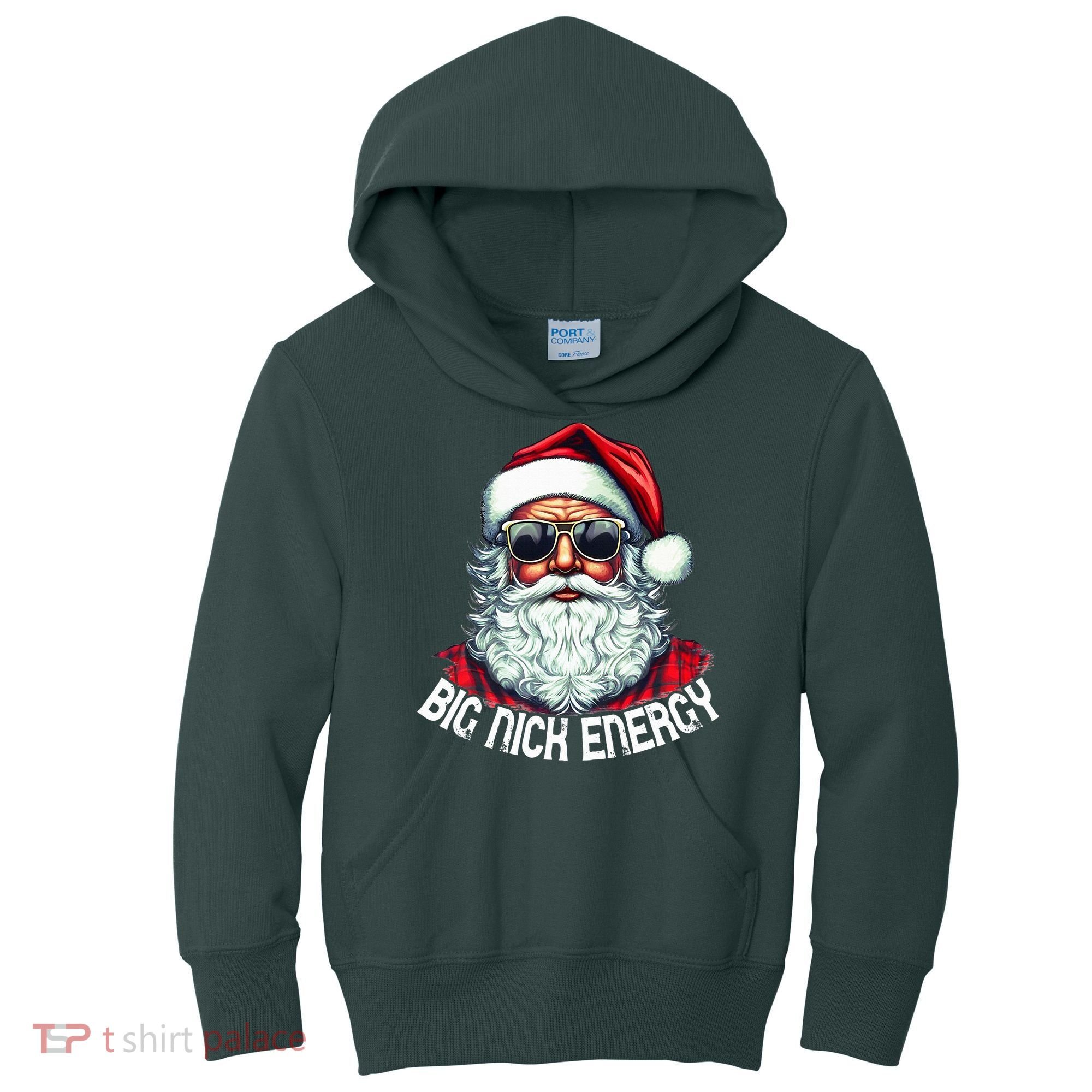 Big Nick Energy Funny Santa Christmas (1) Kids Hoodie