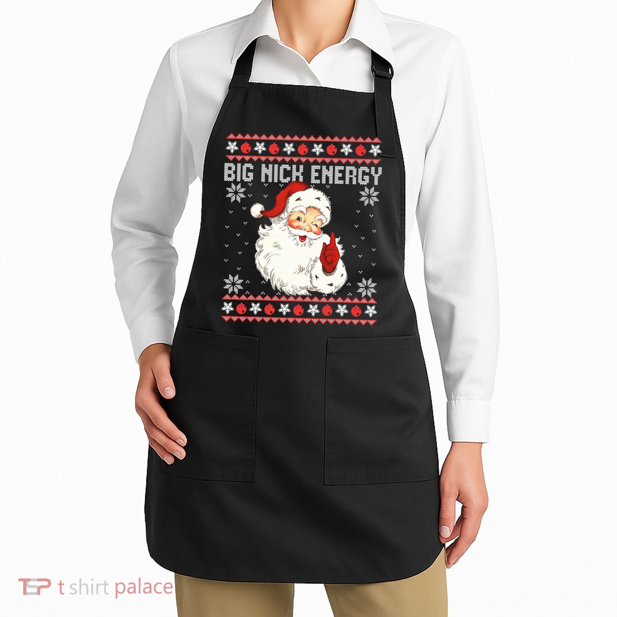 Big Nick Energy Santa Ugly Christmas Sweater  Apron