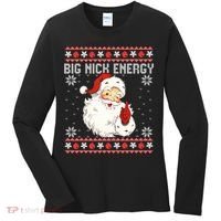 Big Nick Energy Santa Ugly Christmas Sweater  Women's Long Sleeve Shirt thumb 0