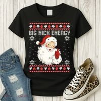 Big Nick Energy Santa Ugly Christmas Sweater  Women's T-Shirt thumb 3