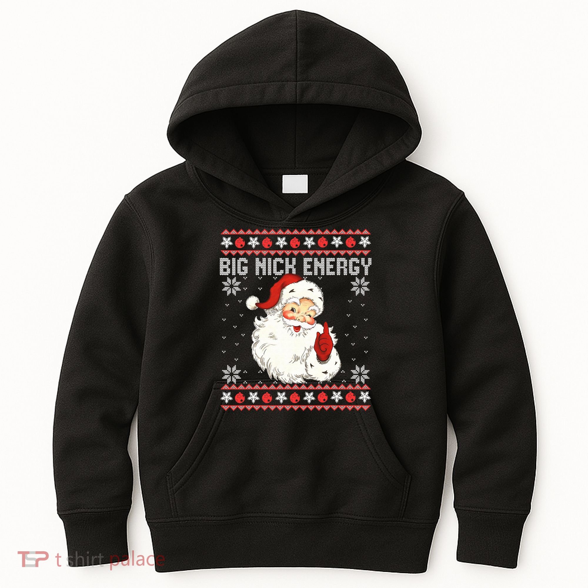 Big Nick Energy Santa Ugly Christmas Sweater  Kids Hoodie