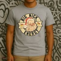 Big Nick Energy Vintage Christmas Santa T-Shirt thumb 3
