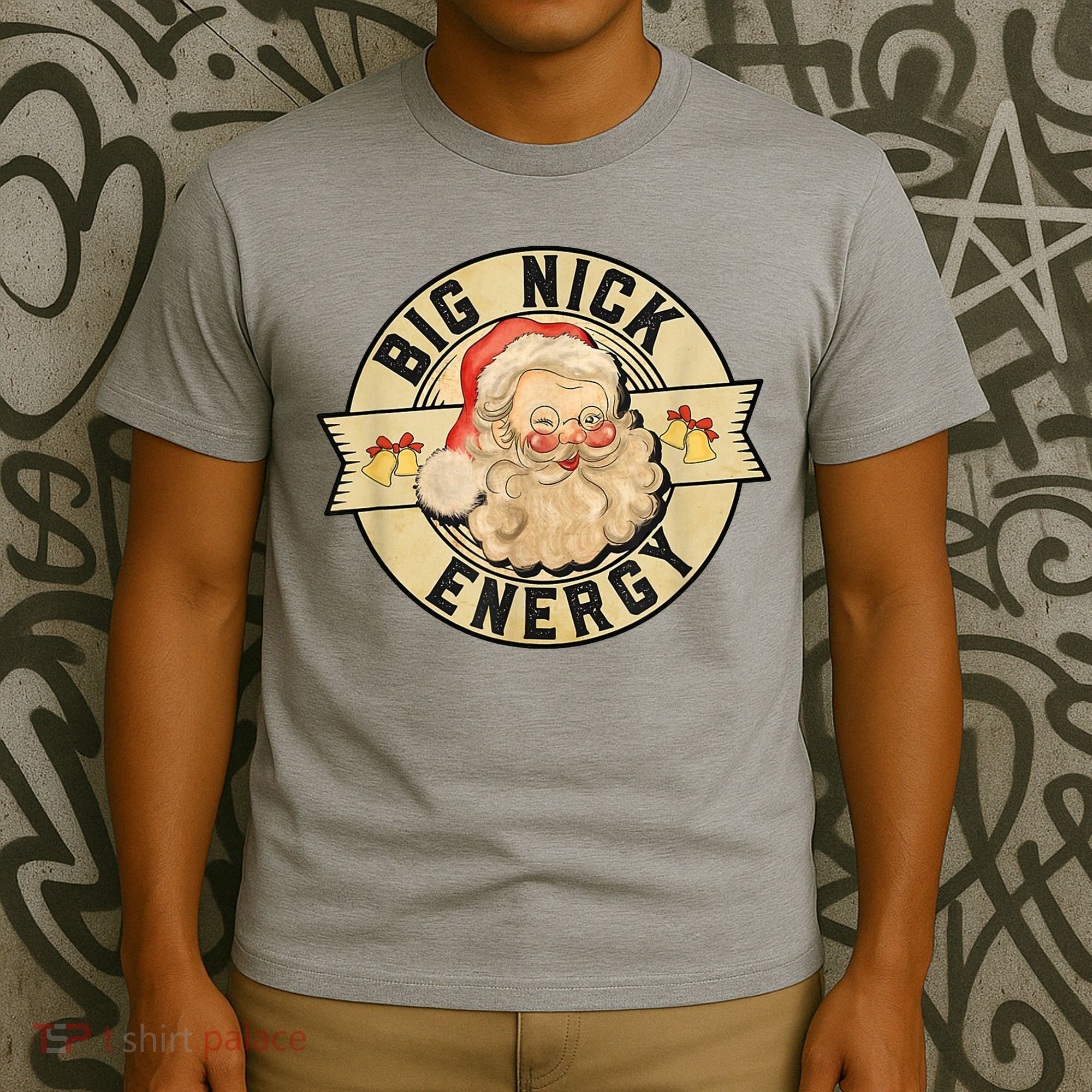 Big Nick Energy Vintage Christmas Santa T-Shirt