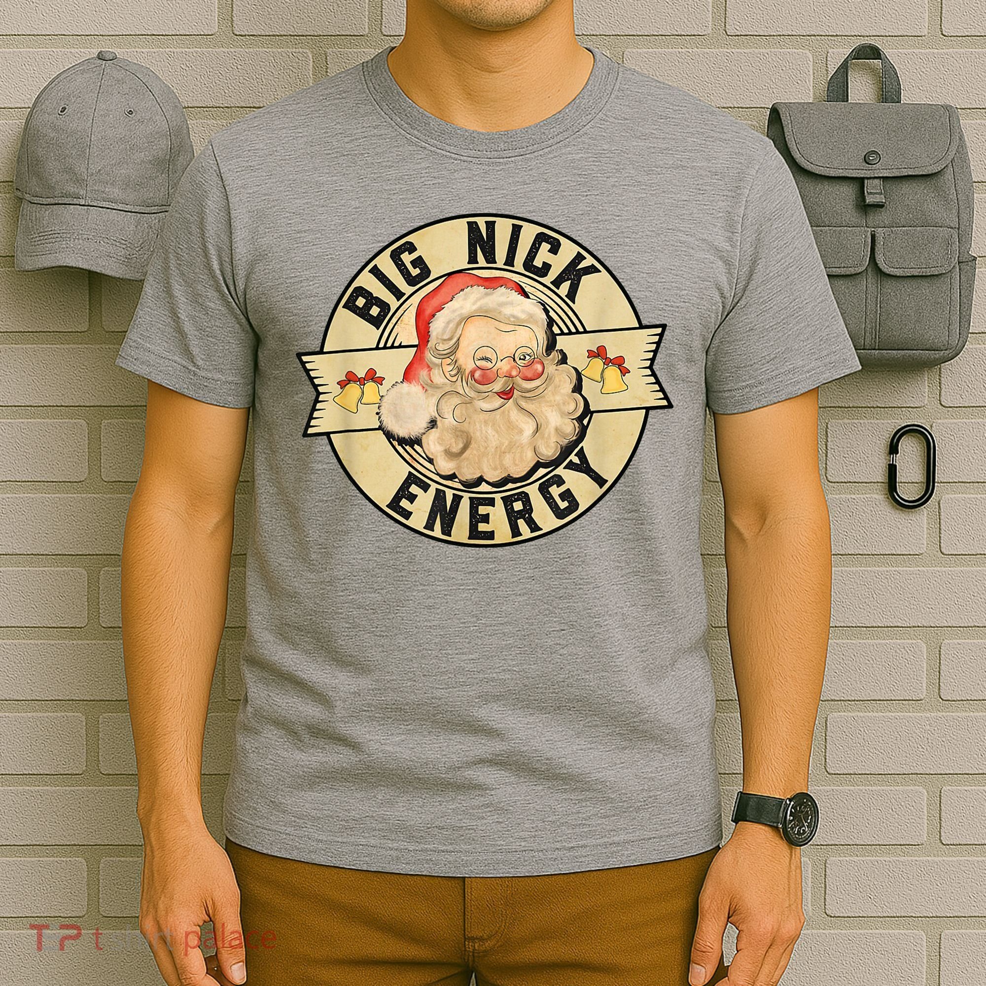 Big Nick Energy Vintage Christmas Santa T-Shirt