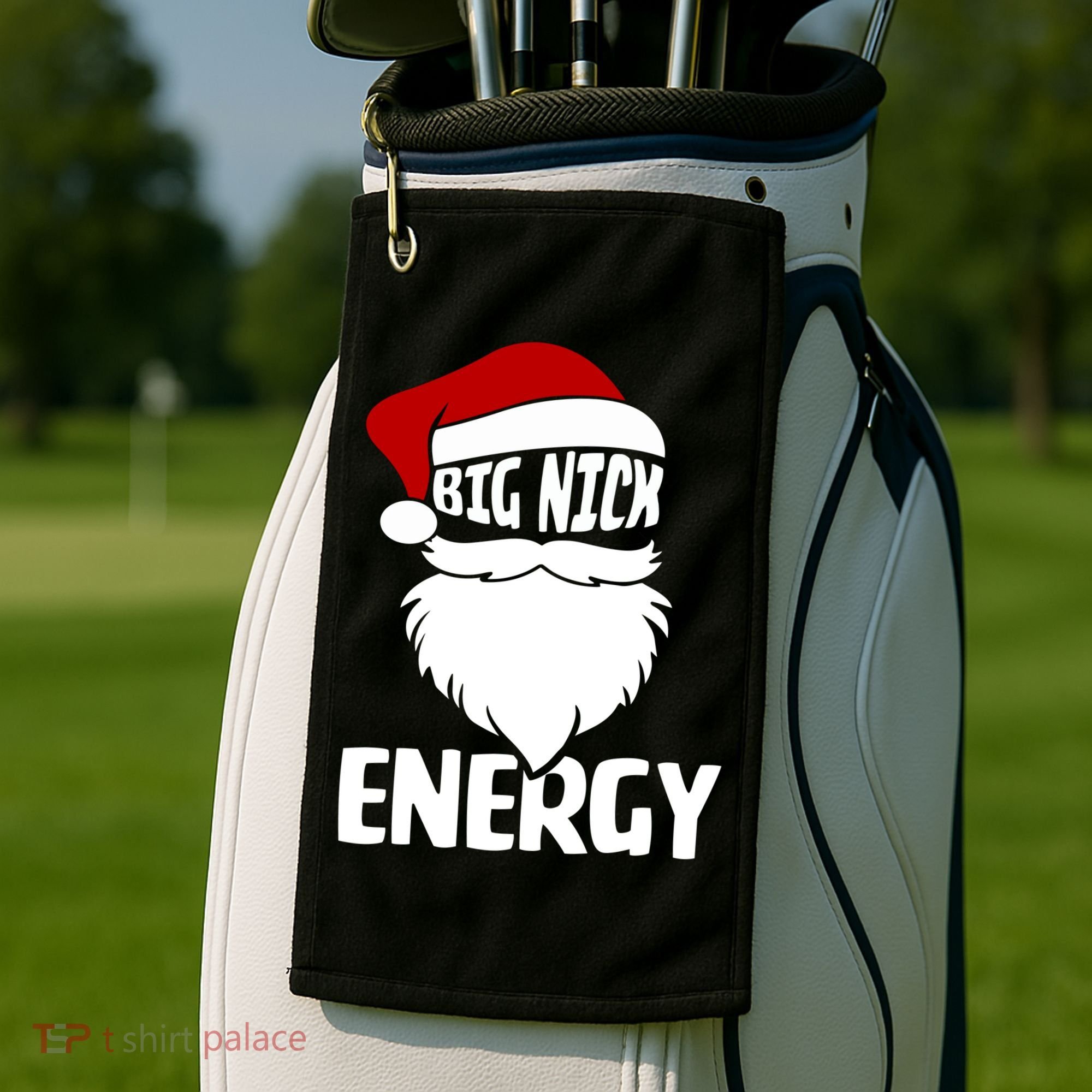 Big Nick Energy Funny Xmas Christmas Ugly Sweater Funny Gift Golf Towel