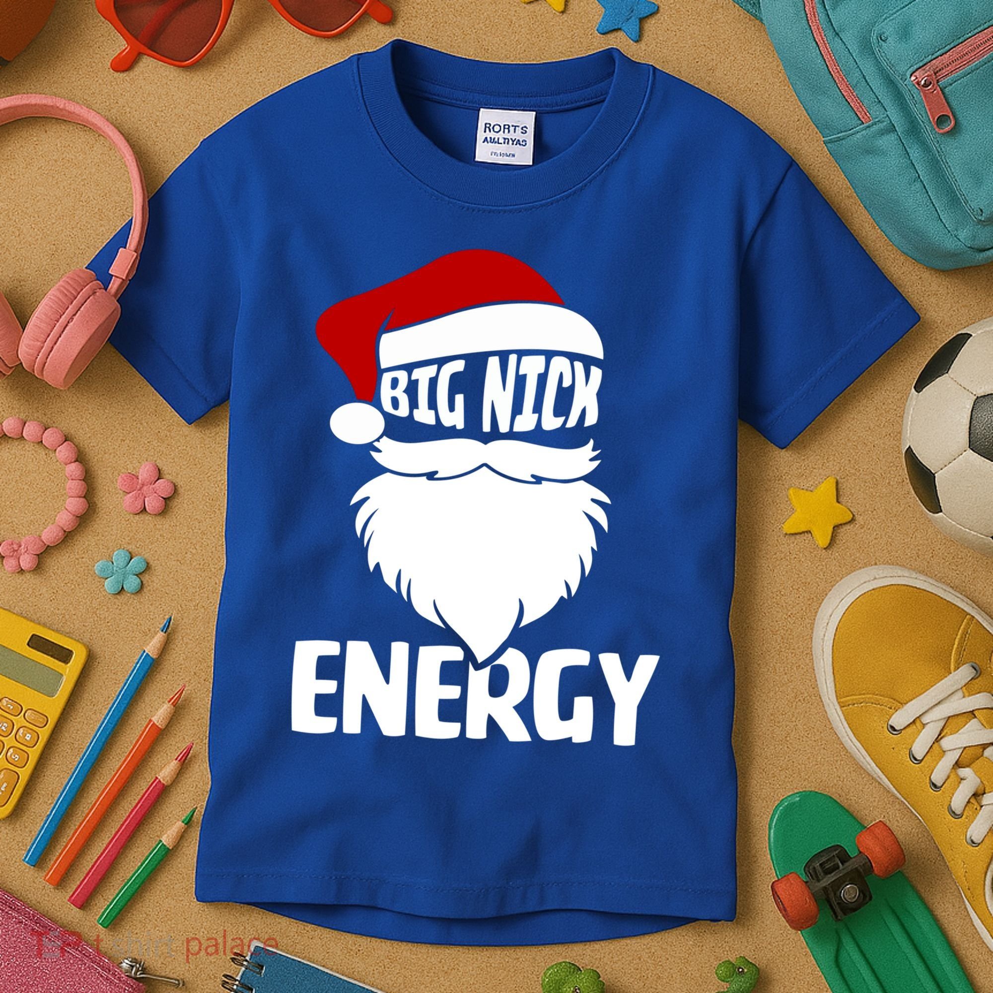 Big Nick Energy Funny Xmas Christmas Ugly Sweater Funny Gift Kids T-Shirt