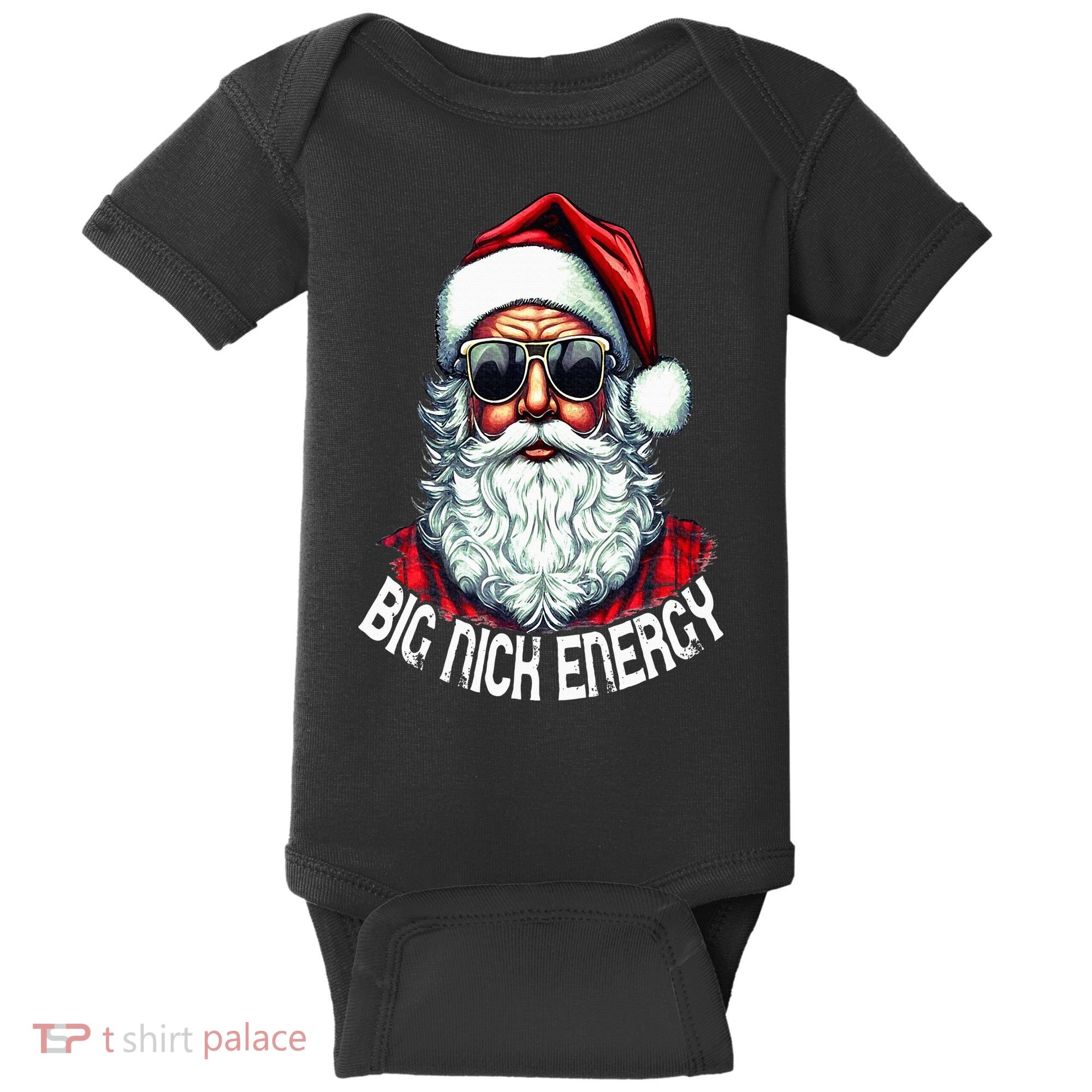 Big Nick Energy Funny Santa Christmas Baby Bodysuit