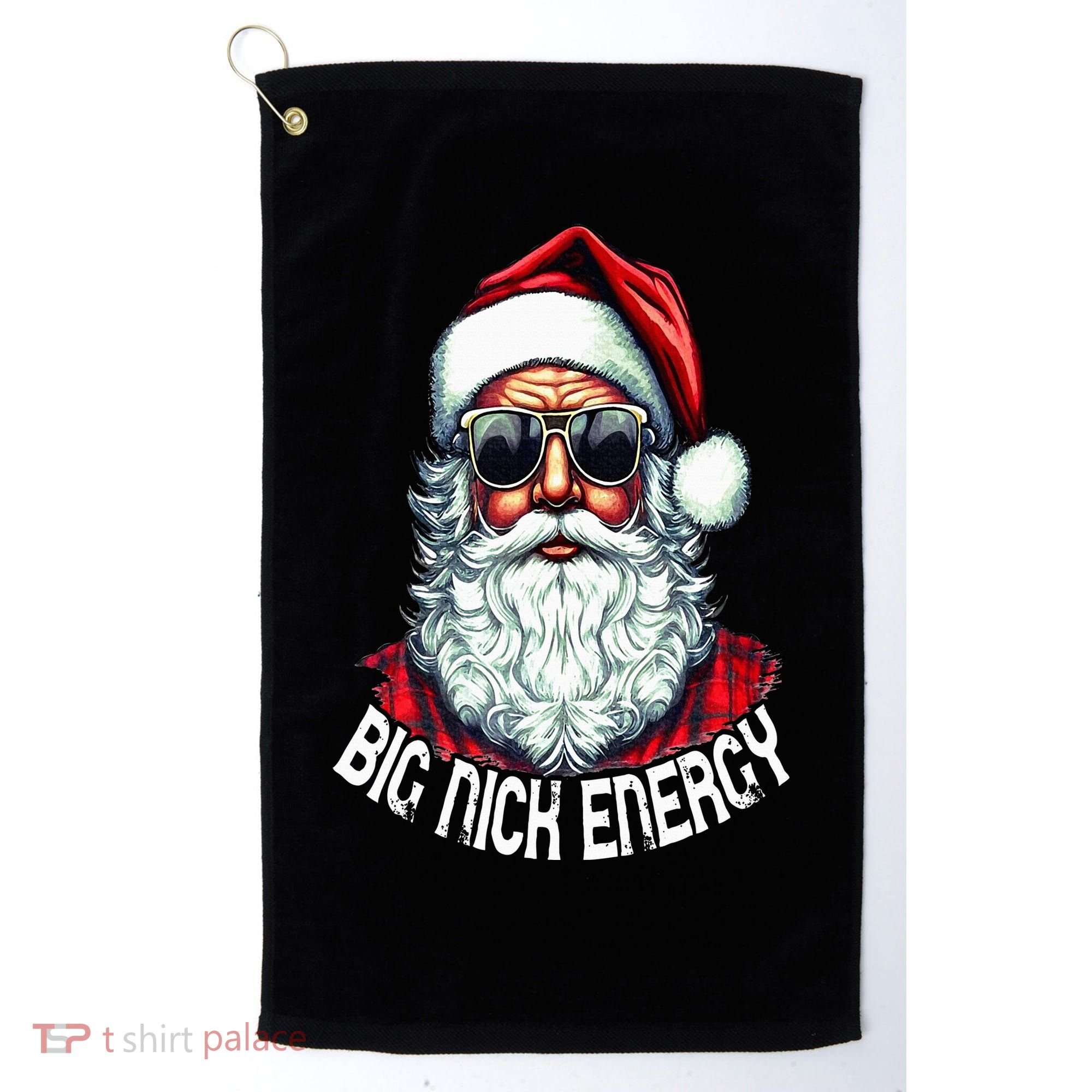 Big Nick Energy Funny Santa Christmas Golf Towel
