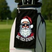 Big Nick Energy Funny Santa Christmas Golf Towel thumb 2