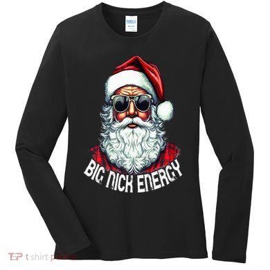 Big Nick Energy Funny Santa Christmas Women's Long Sleeve Shirt