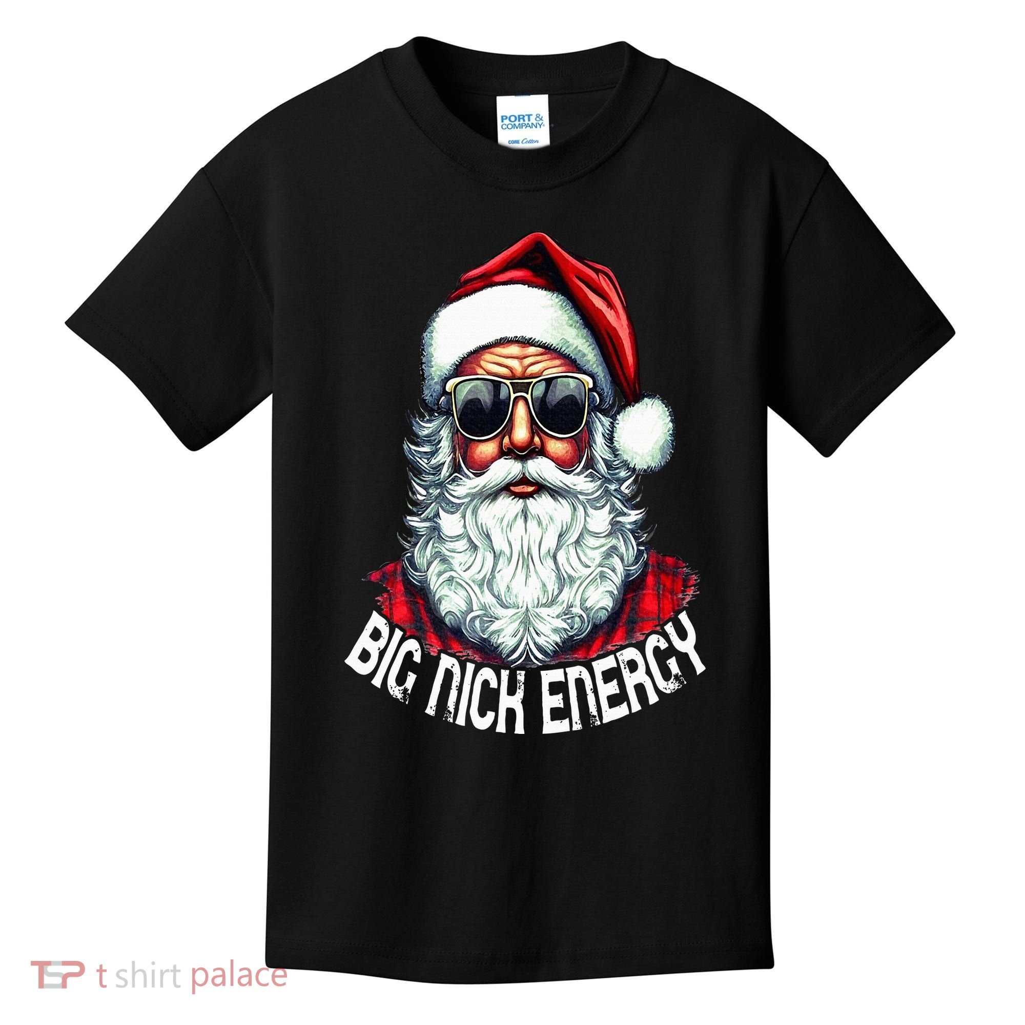 Big Nick Energy Funny Santa Christmas Kids T-Shirt