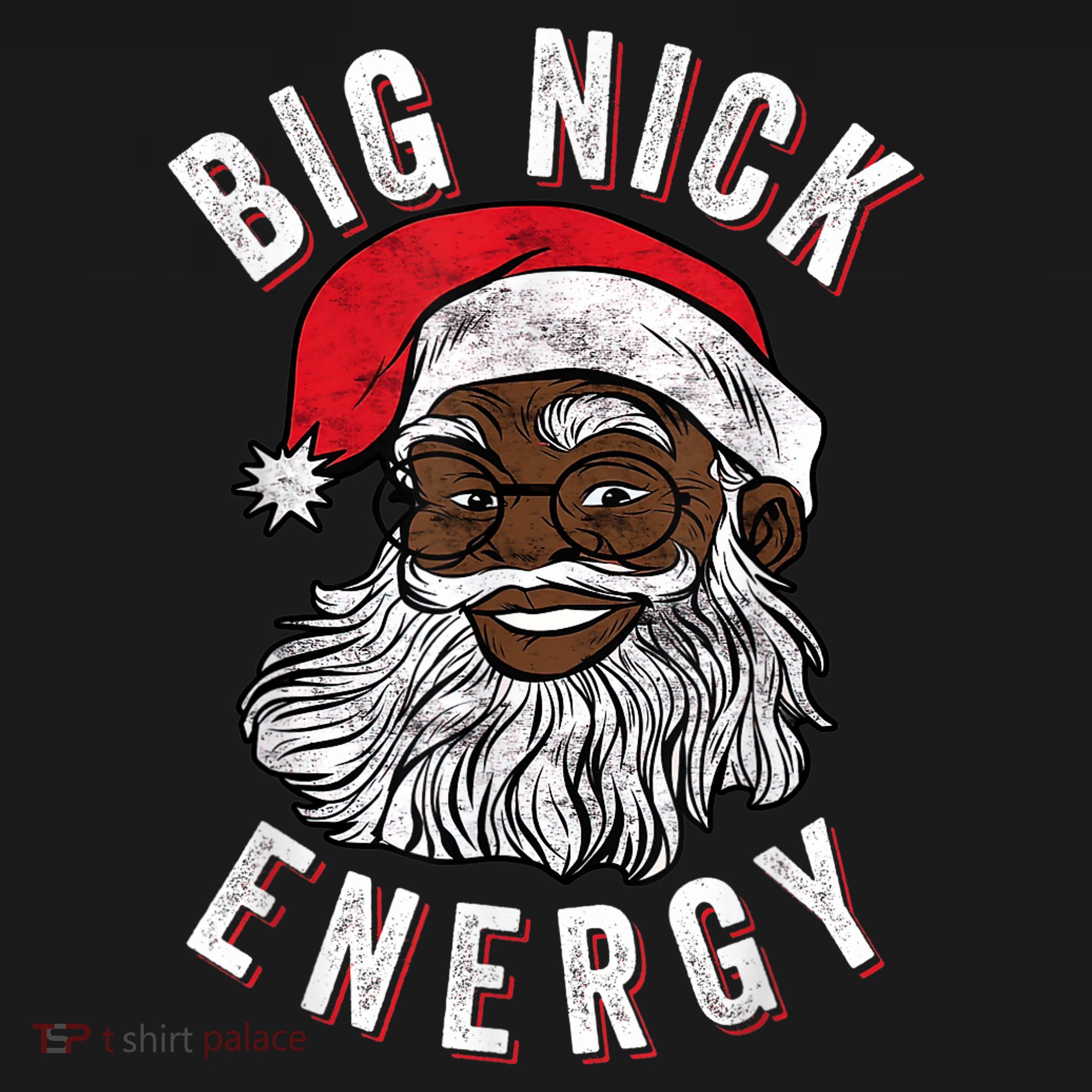 Big Nick Energy African American Santa Black Funny Christmas Women's Tank Top