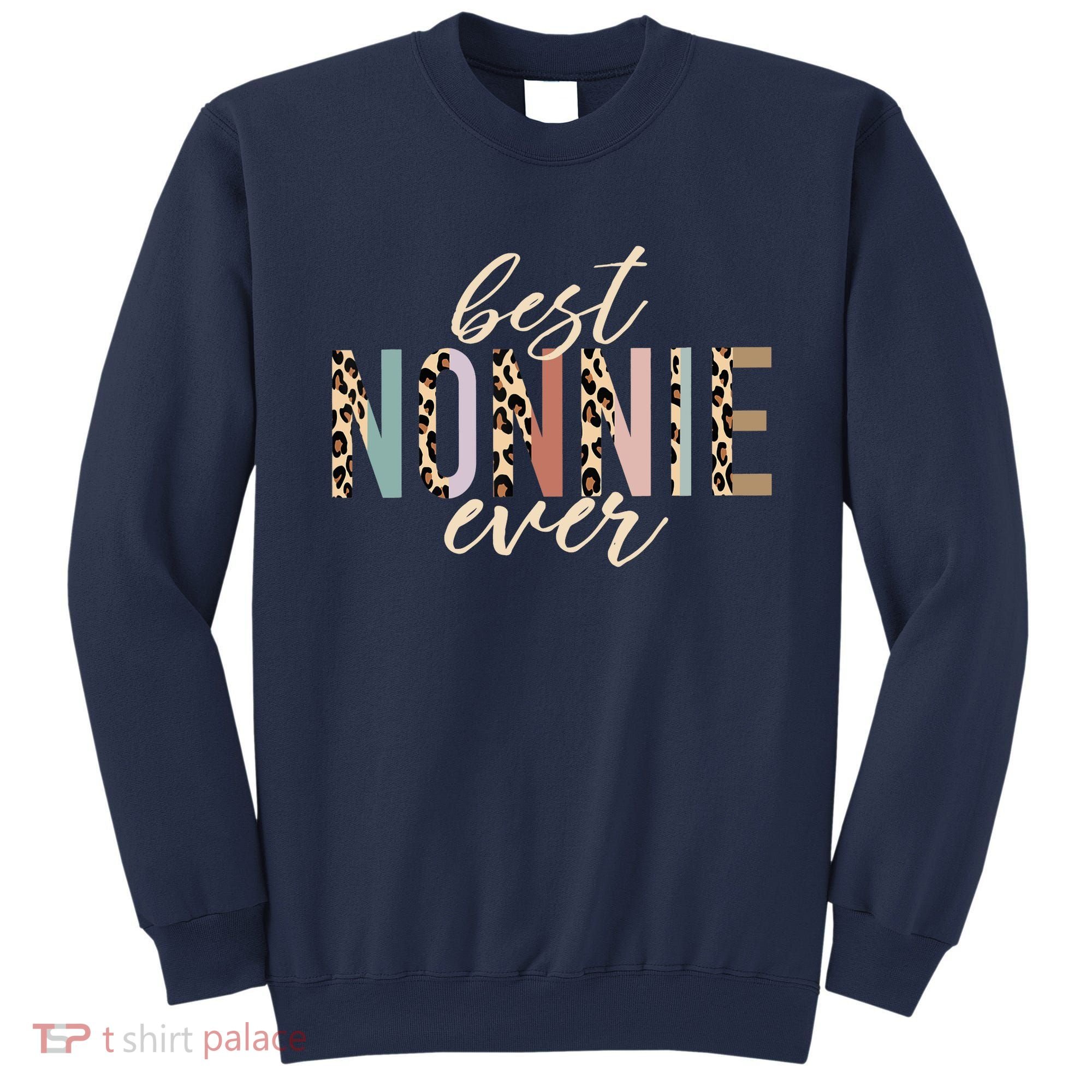 Best Nonnie Ever Gifts Leopard Print Mothers Day Sweatshirt
