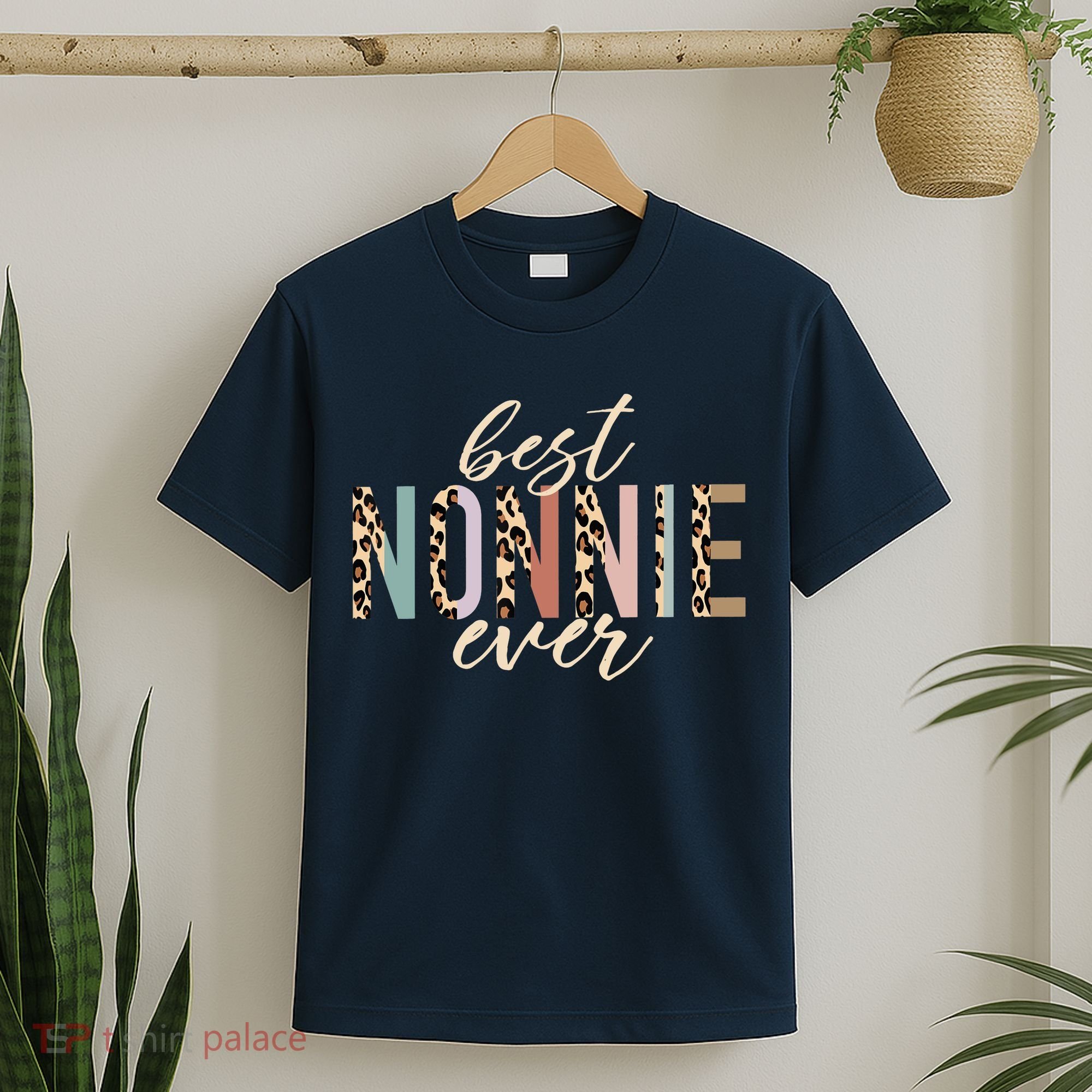 Best Nonnie Ever Gifts Leopard Print Mothers Day T-Shirt