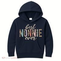 Best Nonnie Ever Gifts Leopard Print Mothers Day Kids Hoodie thumb 0
