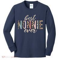 Best Nonnie Ever Gifts Leopard Print Mothers Day Kids Long Sleeve Shirt thumb 0