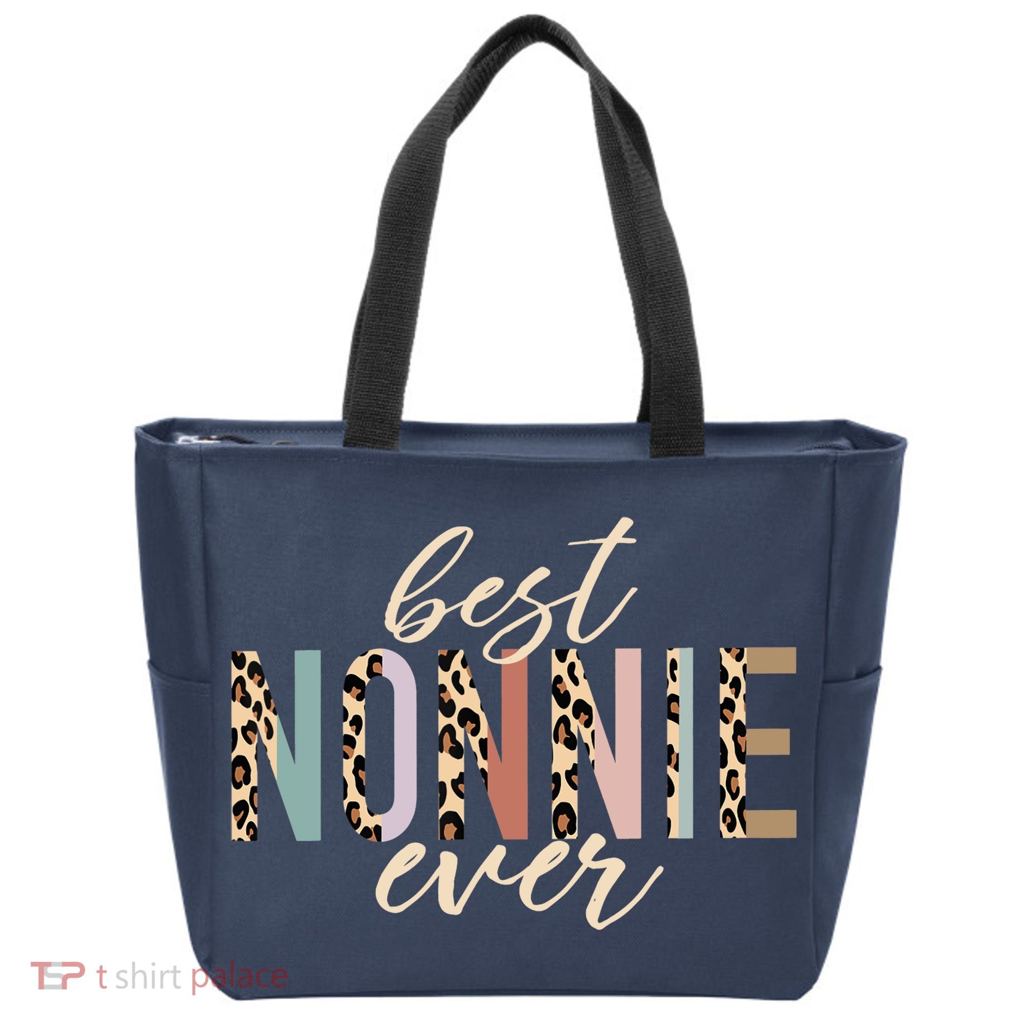 Best Nonnie Ever Gifts Leopard Print Mothers Day Tote Bag