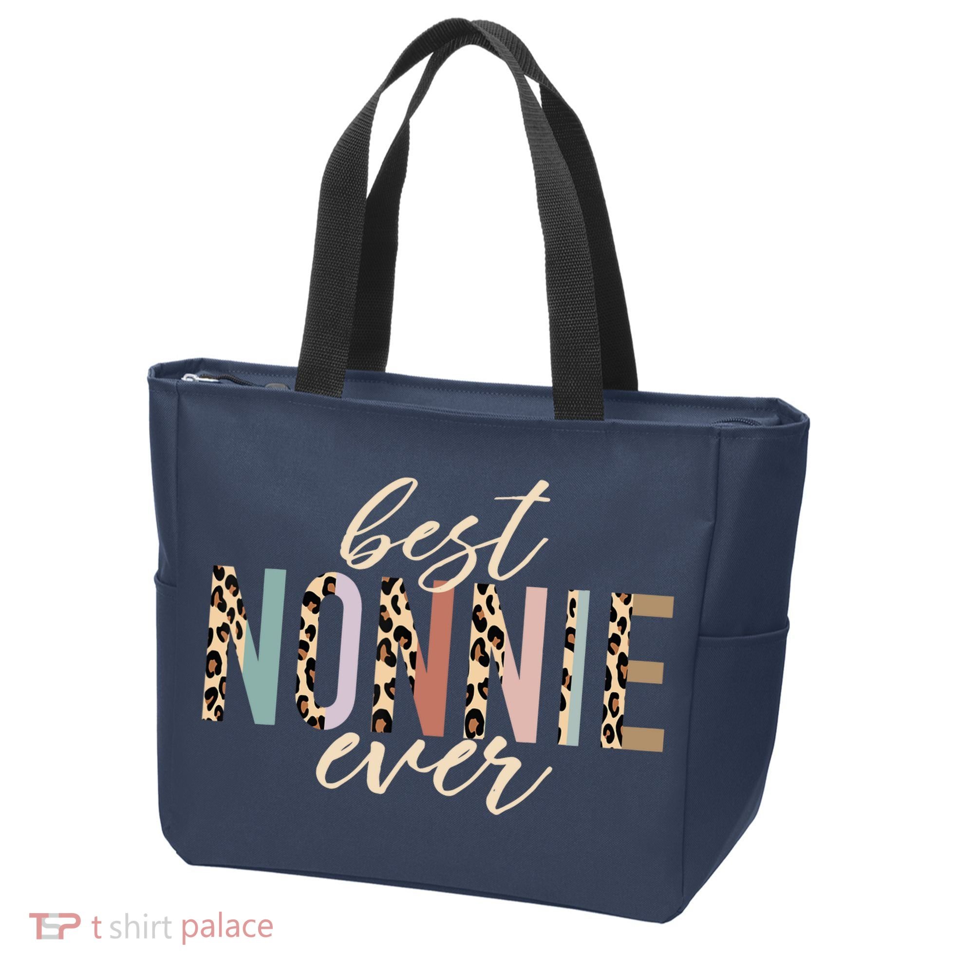 Best Nonnie Ever Gifts Leopard Print Mothers Day Tote Bag