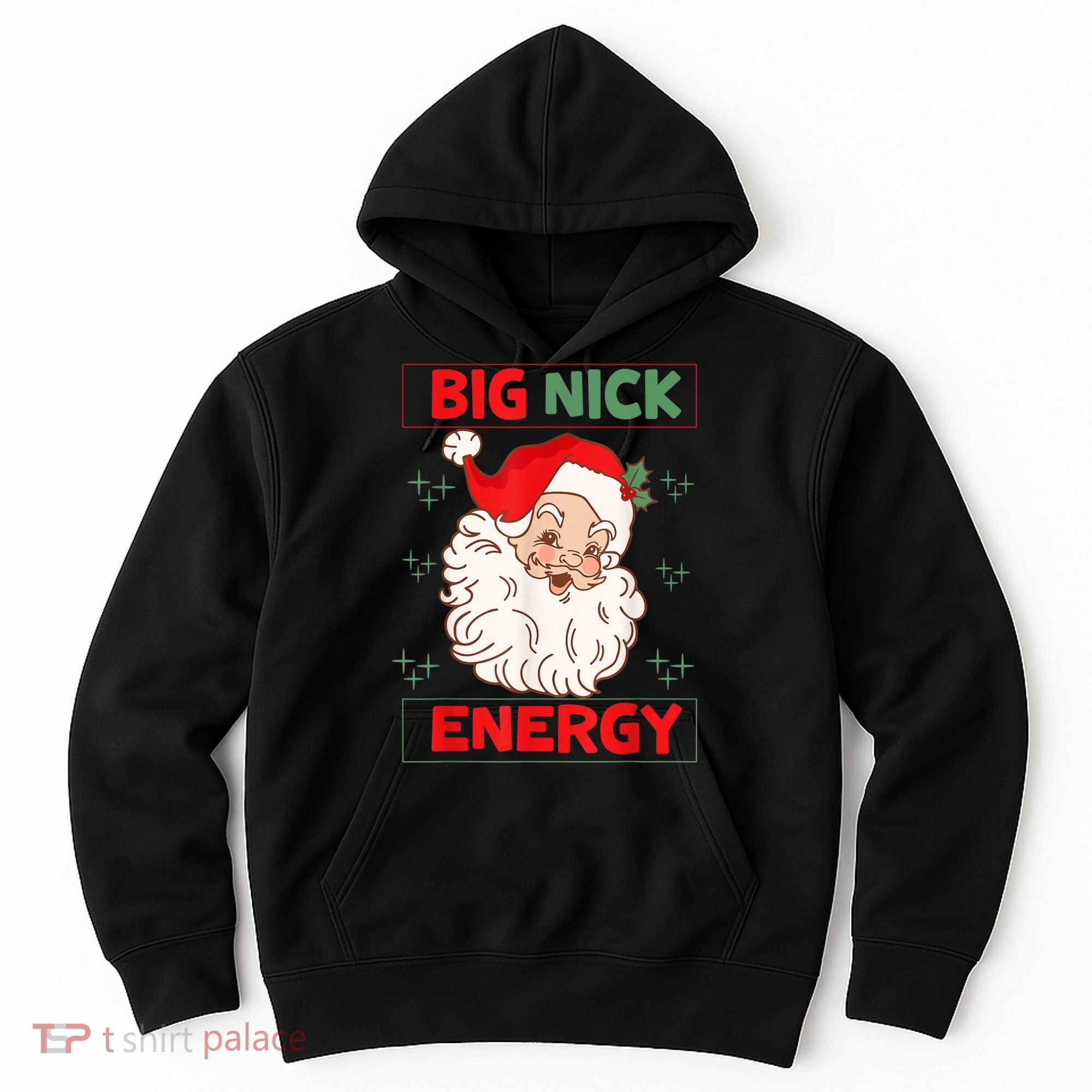 Big Nick Energy Retro Santa Claus Funny Xmas Christmas Hoodie