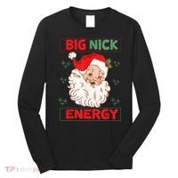 Big Nick Energy Retro Santa Claus Funny Xmas Christmas Long Sleeve Shirt thumb 0