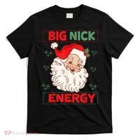 Big Nick Energy Retro Santa Claus Funny Xmas Christmas T-Shirt thumb 0