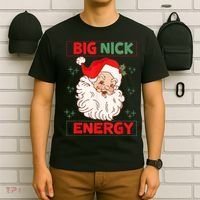 Big Nick Energy Retro Santa Claus Funny Xmas Christmas T-Shirt thumb 6