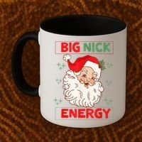 Big Nick Energy Retro Santa Claus Funny Xmas Christmas Coffee Mug thumb 2