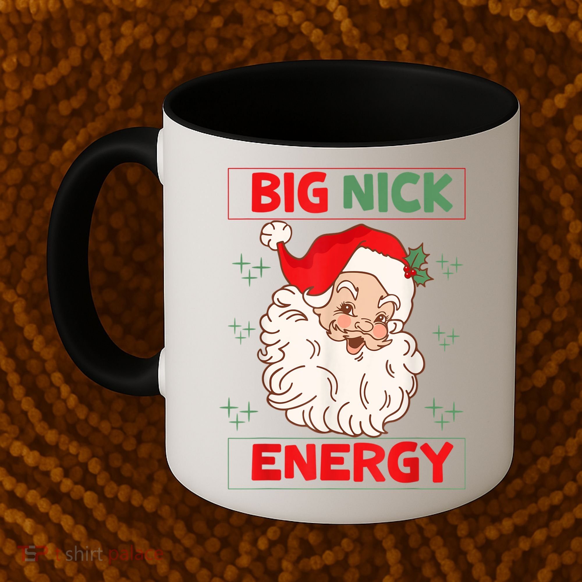 Big Nick Energy Retro Santa Claus Funny Xmas Christmas Coffee Mug
