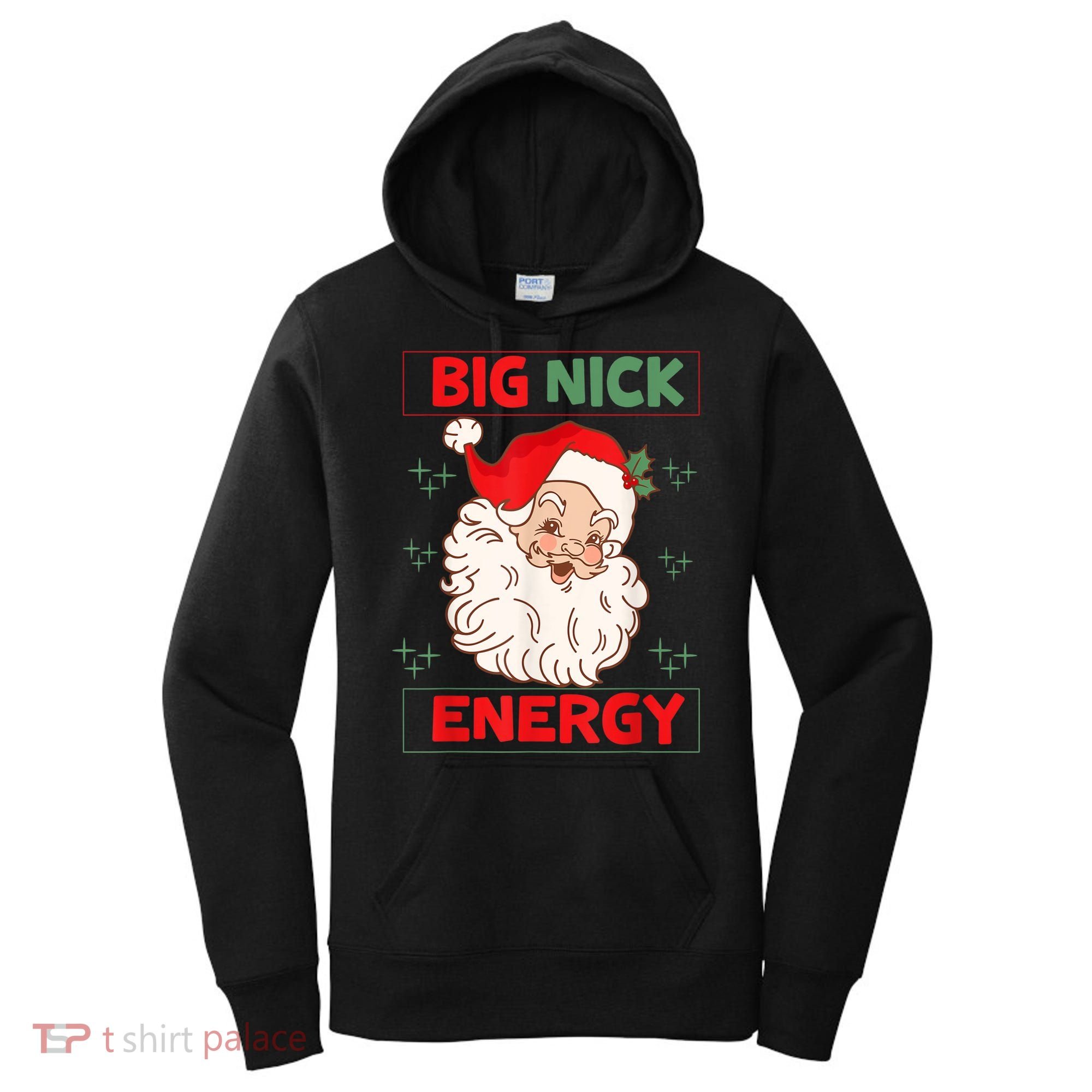 Big Nick Energy Retro Santa Claus Funny Xmas Christmas Women's Hoodie