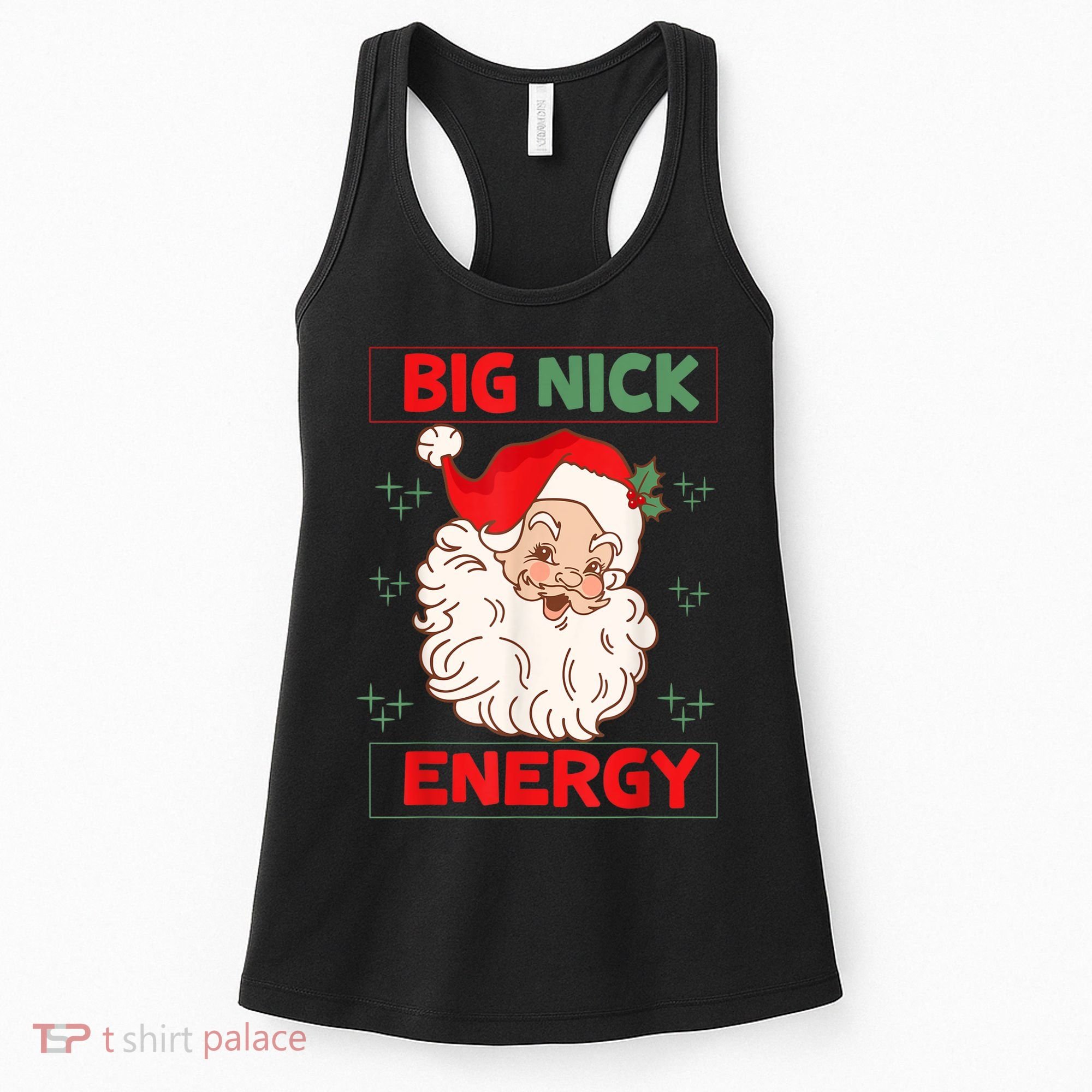Big Nick Energy Retro Santa Claus Funny Xmas Christmas Women's Tank Top