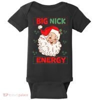 Big Nick Energy Retro Santa Claus Funny Xmas Christmas Baby Bodysuit thumb 0