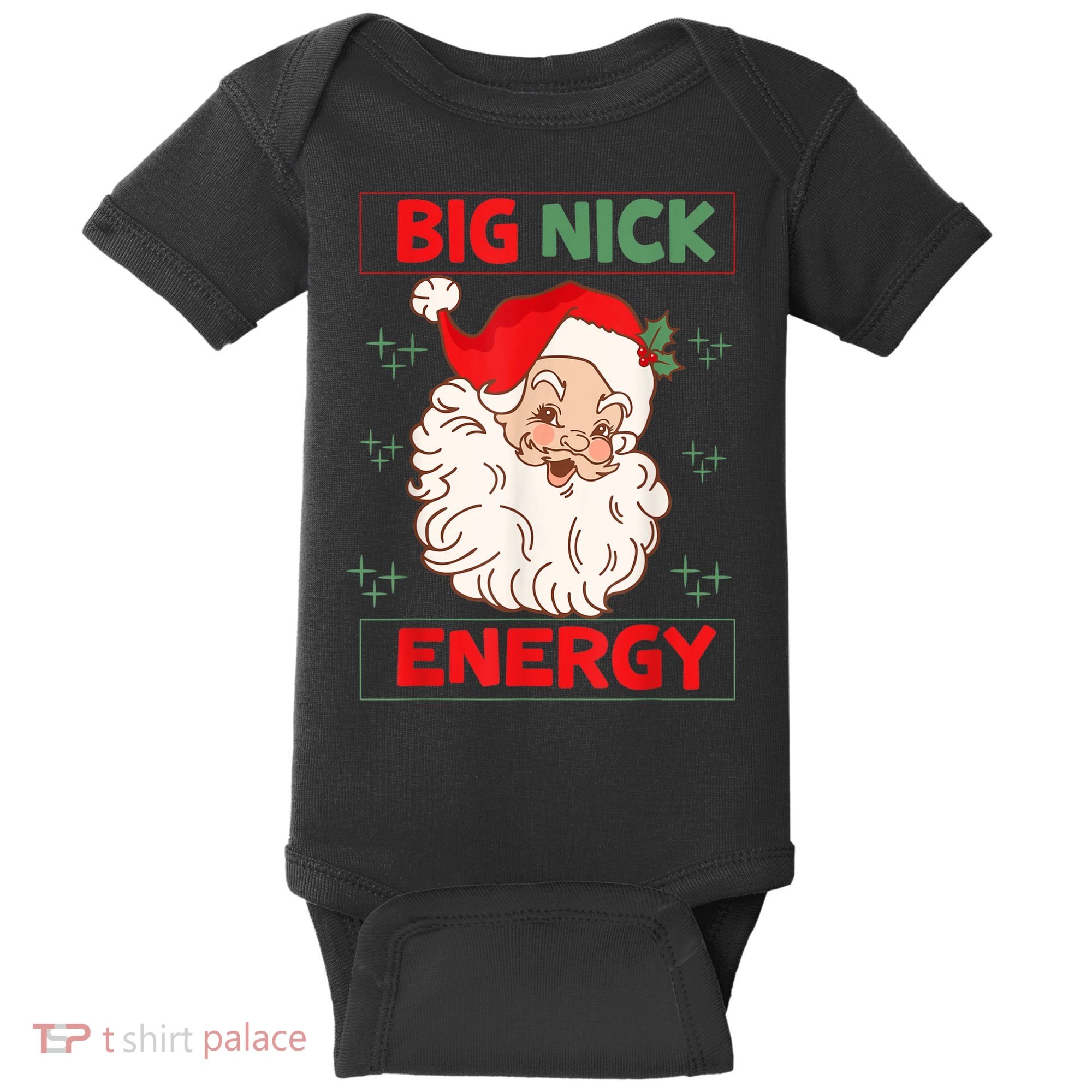 Big Nick Energy Retro Santa Claus Funny Xmas Christmas Baby Bodysuit