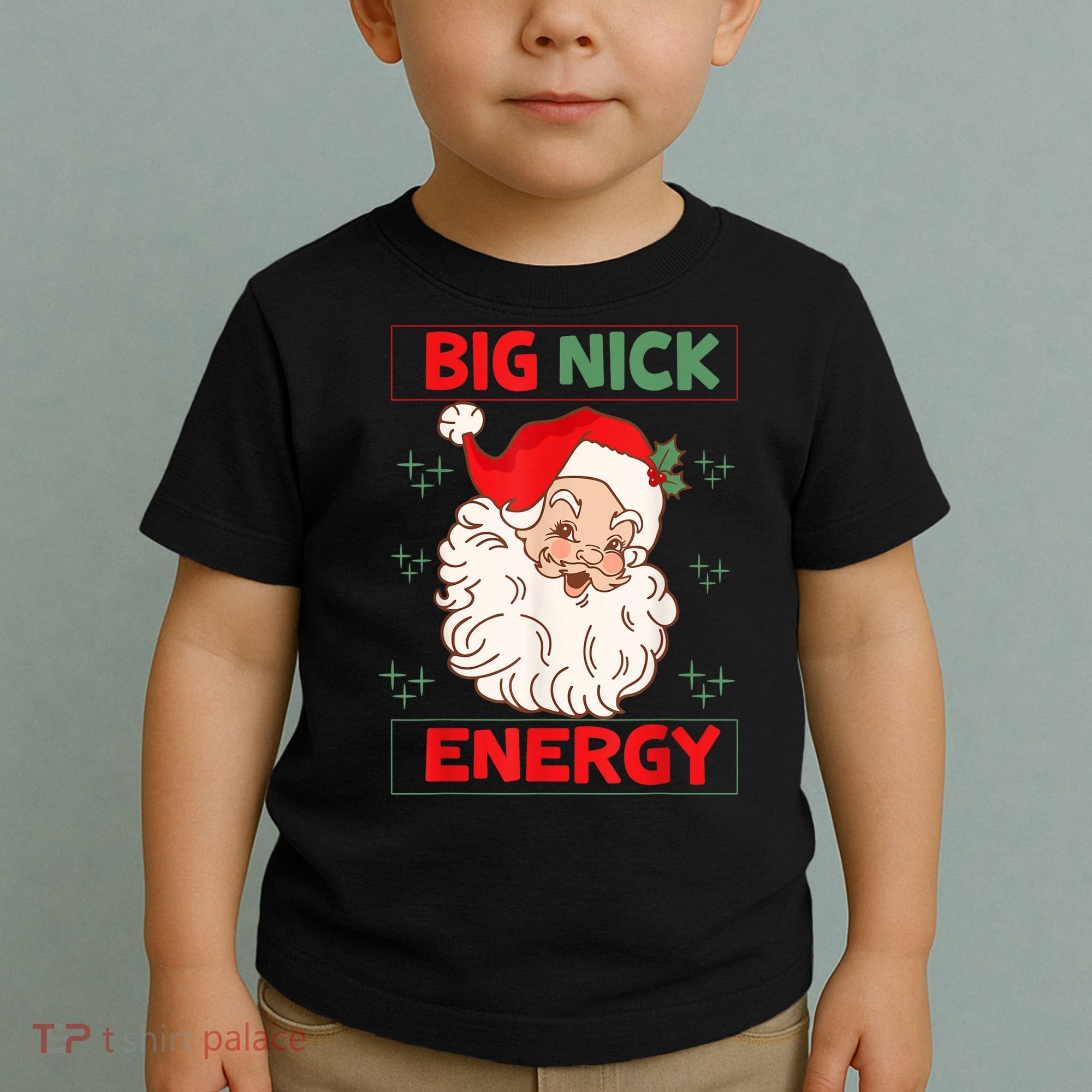 Big Nick Energy Retro Santa Claus Funny Xmas Christmas Toddler T-Shirt