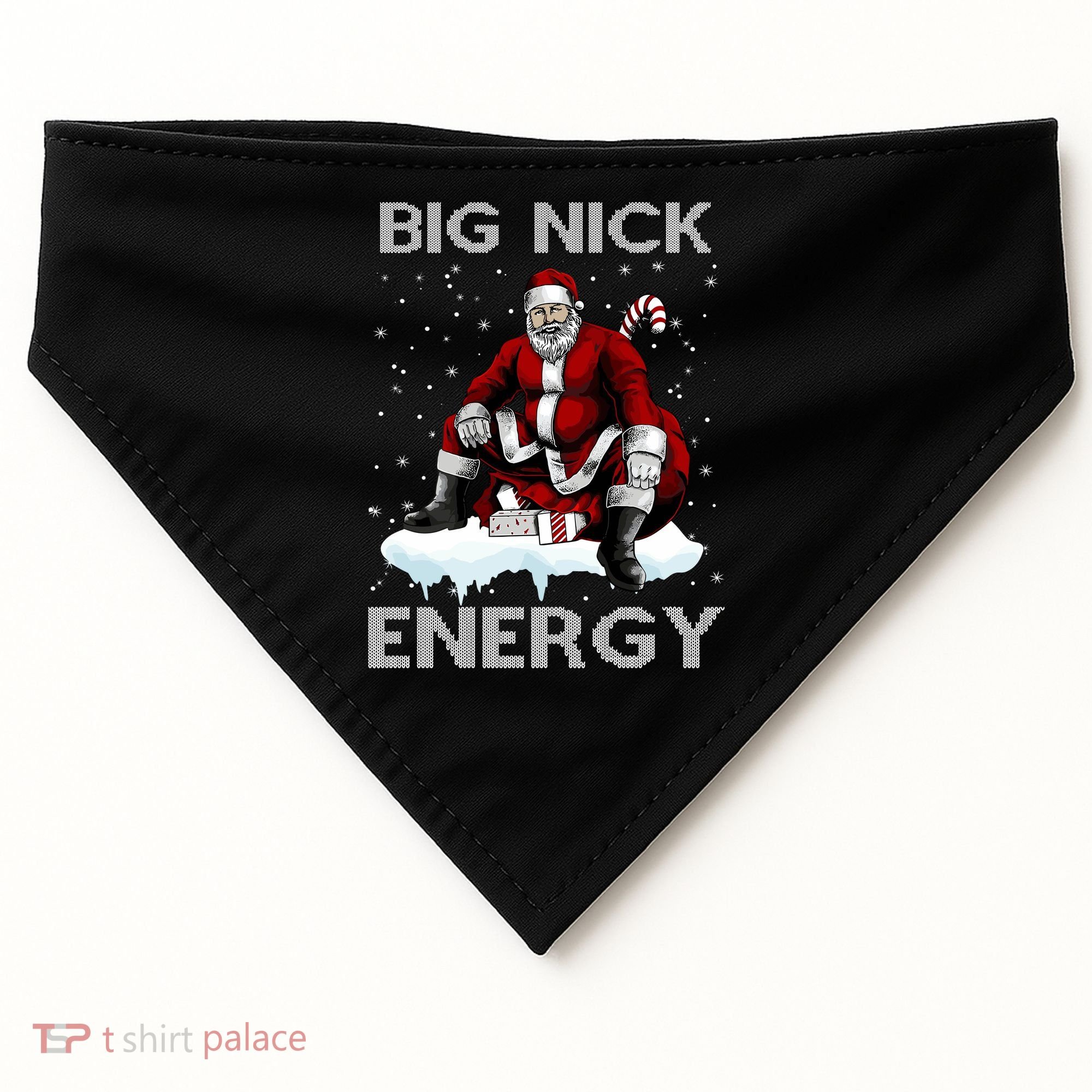 Big Nick Energy Funny Santa Ugly Christmas Xmas USA-Made Doggie Bandana