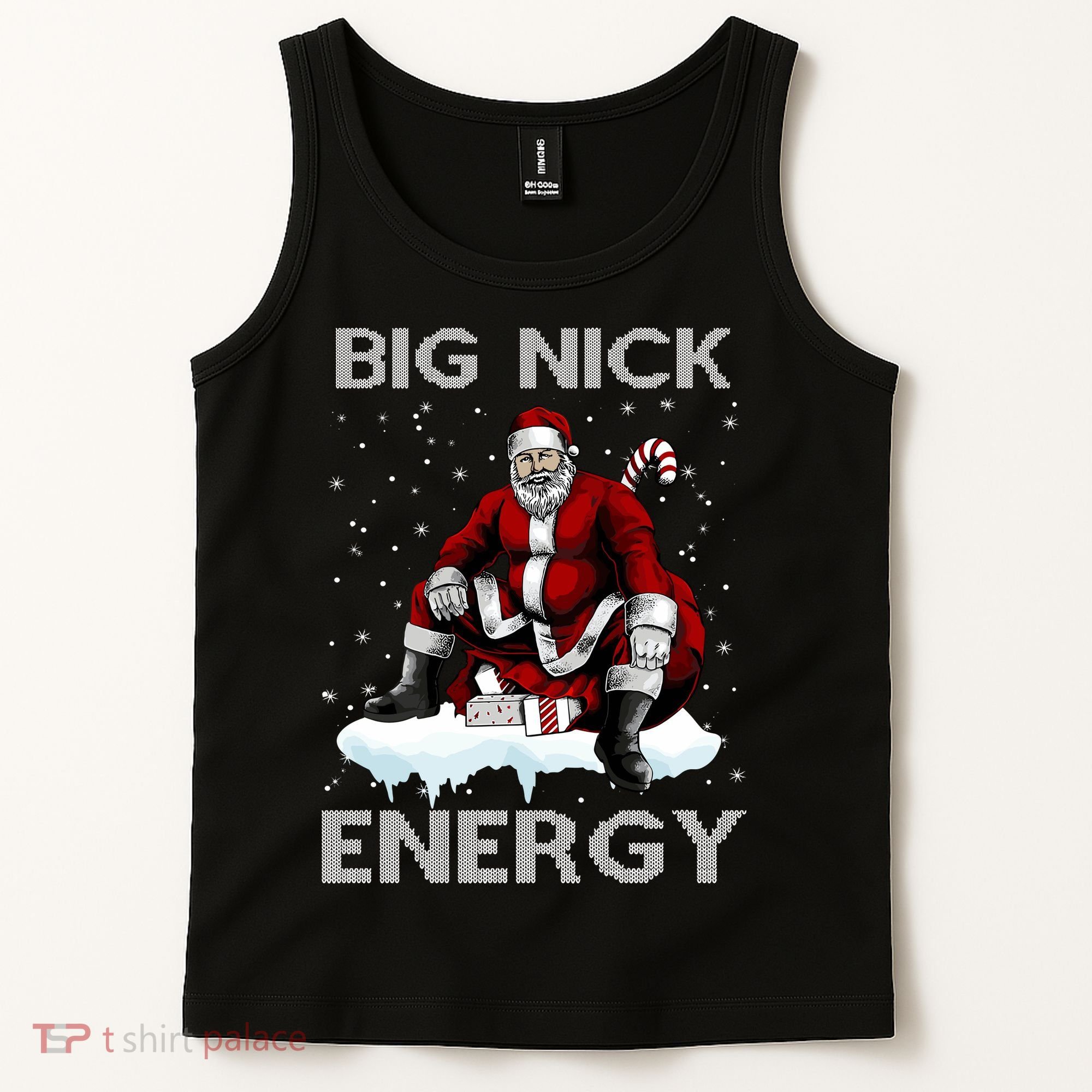 Big Nick Energy Funny Santa Ugly Christmas Xmas Tank Top