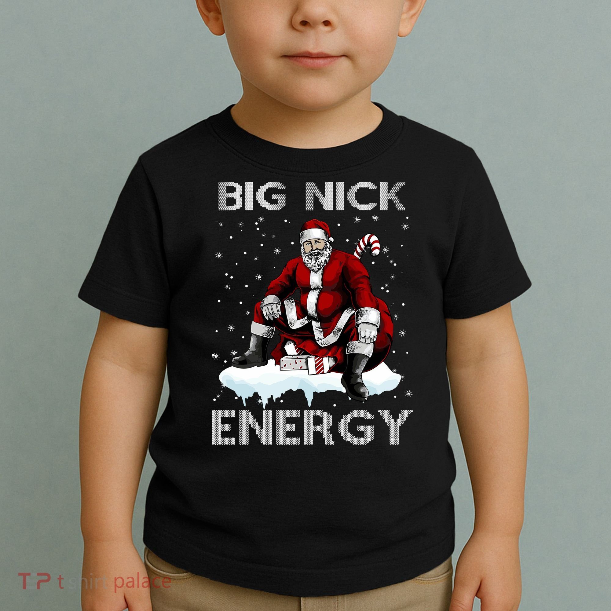 Big Nick Energy Funny Santa Ugly Christmas Xmas Toddler T-Shirt