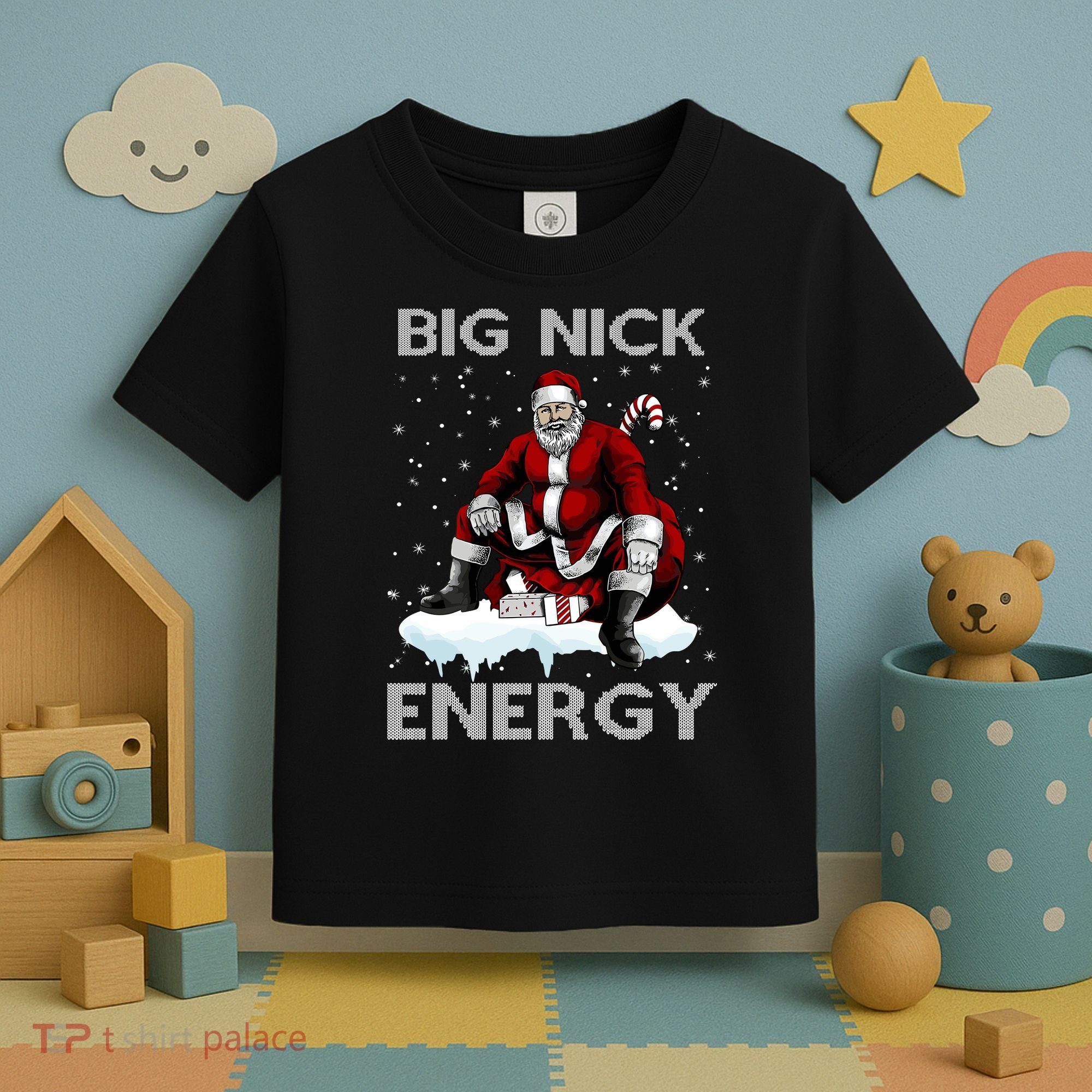 Big Nick Energy Funny Santa Ugly Christmas Xmas Toddler T-Shirt