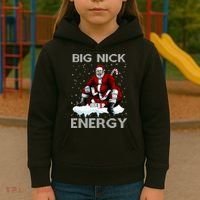 Big Nick Energy Funny Santa Ugly Christmas Xmas Kids Hoodie thumb 3