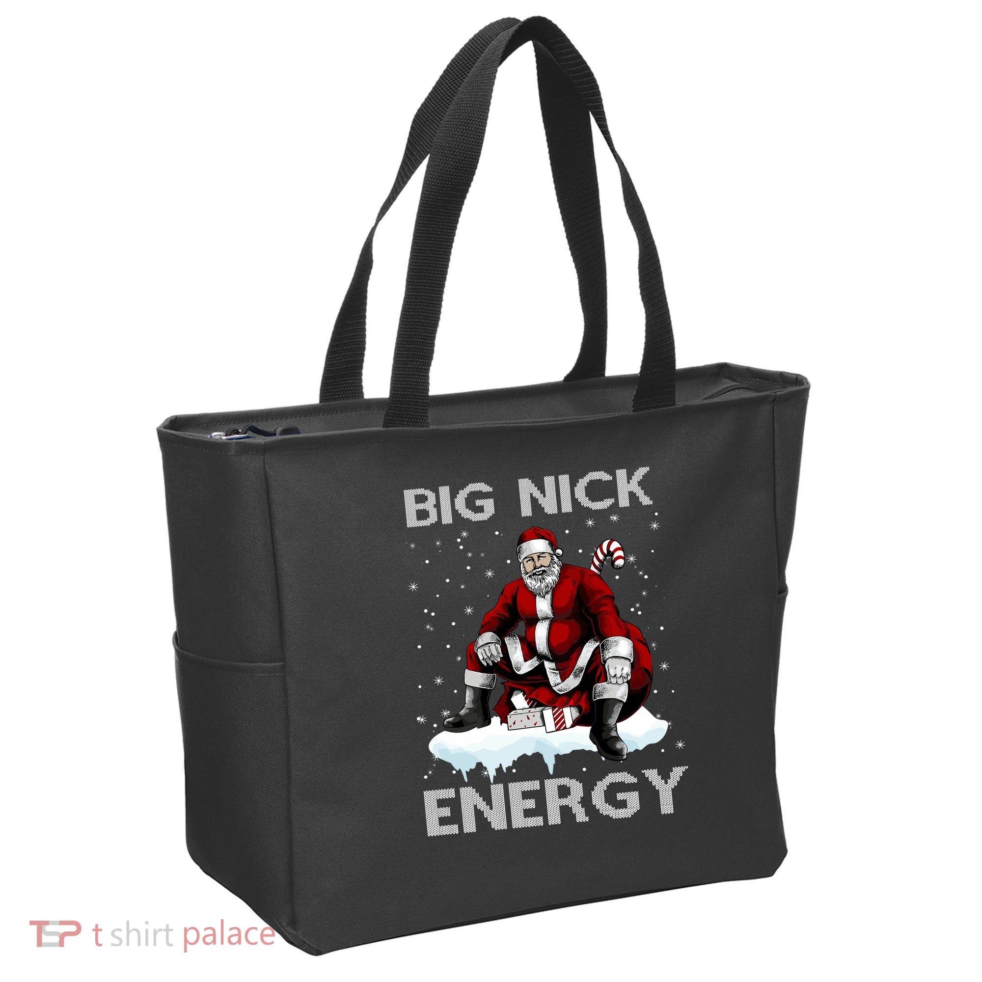Big Nick Energy Funny Santa Ugly Christmas Xmas Tote Bag