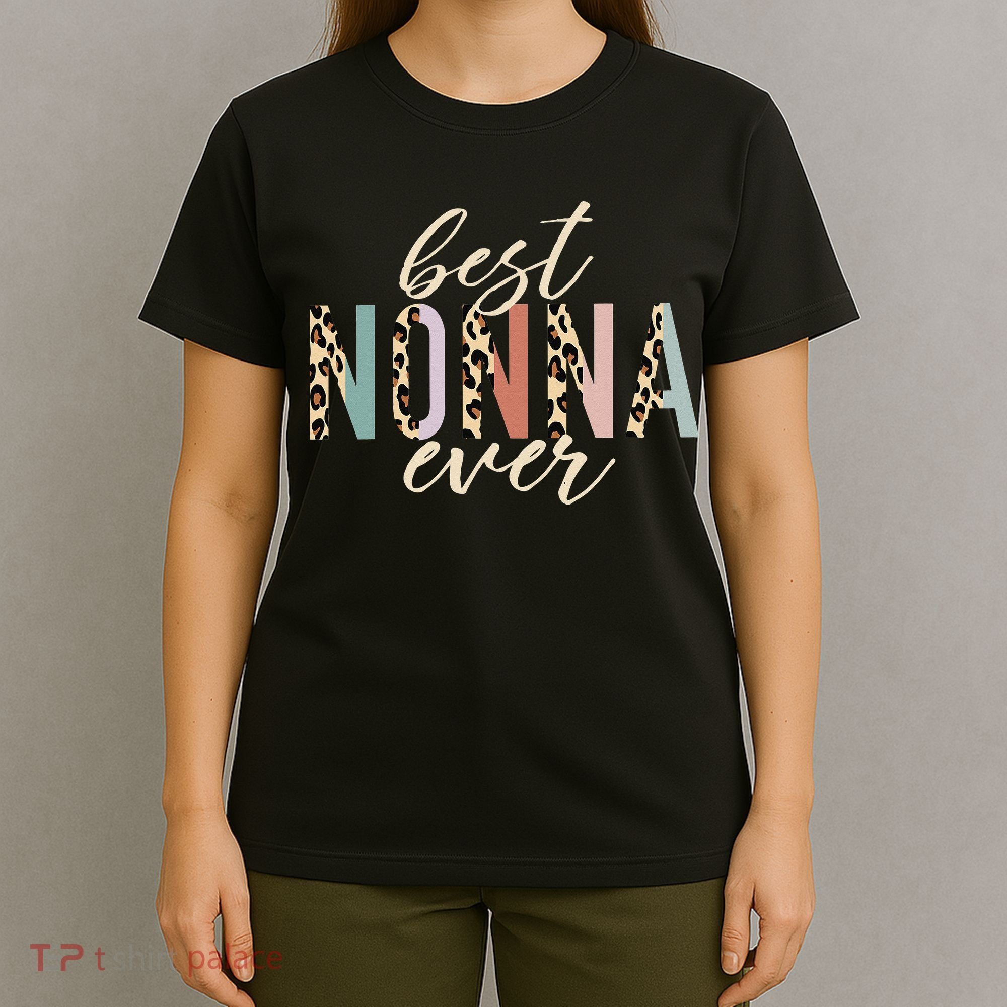Best Nonna Ever Gifts Leopard Print Mothers Day T-Shirt