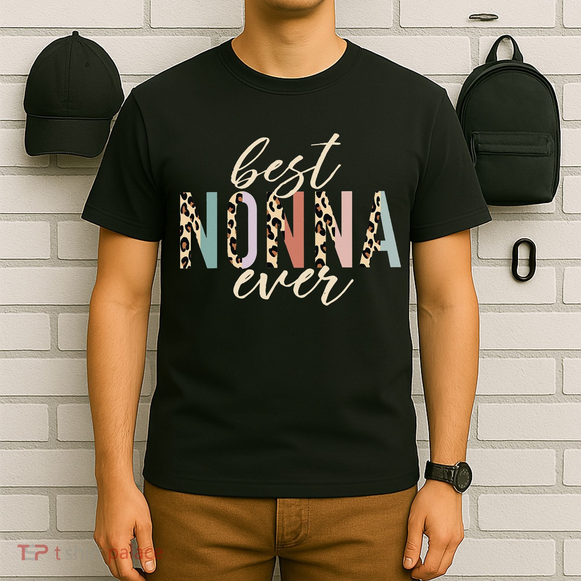 Best Nonna Ever Gifts Leopard Print Mothers Day T-Shirt