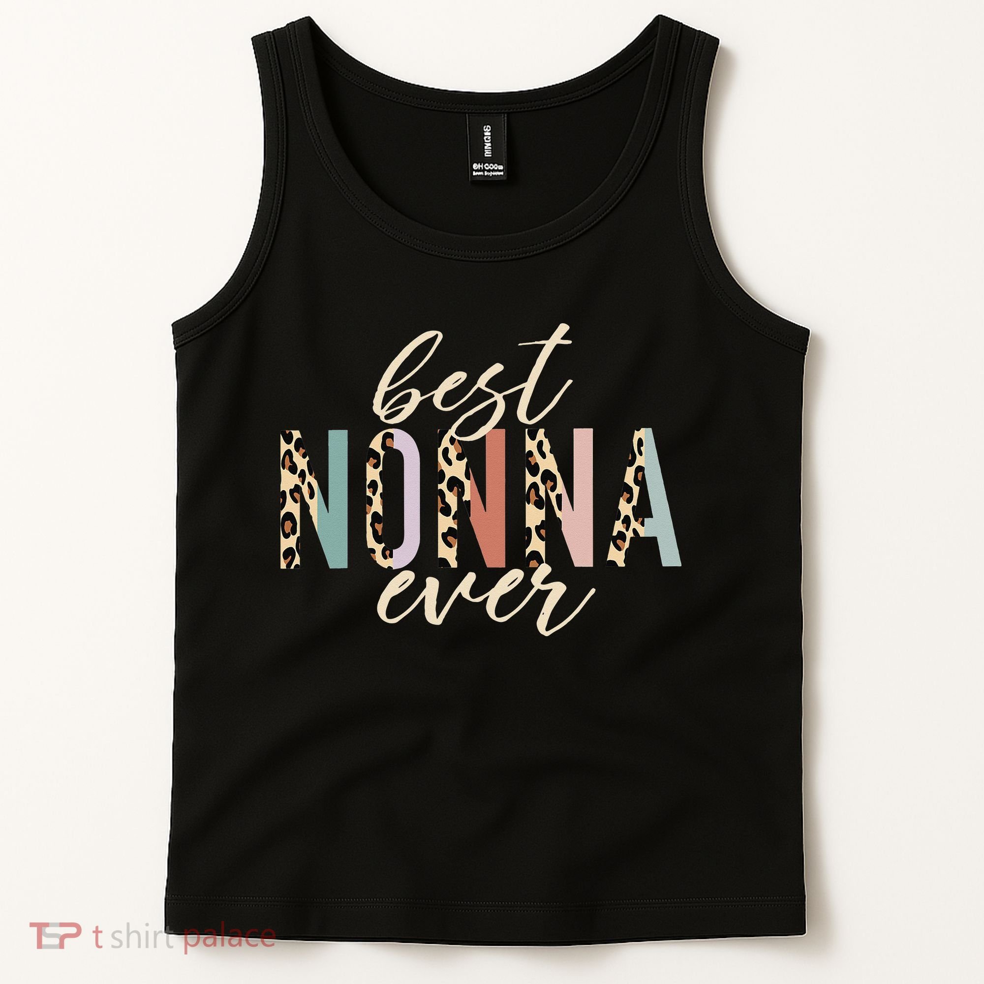 Best Nonna Ever Gifts Leopard Print Mothers Day Tank Top