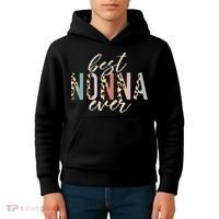Best Nonna Ever Gifts Leopard Print Mothers Day Kids Hoodie thumb 4