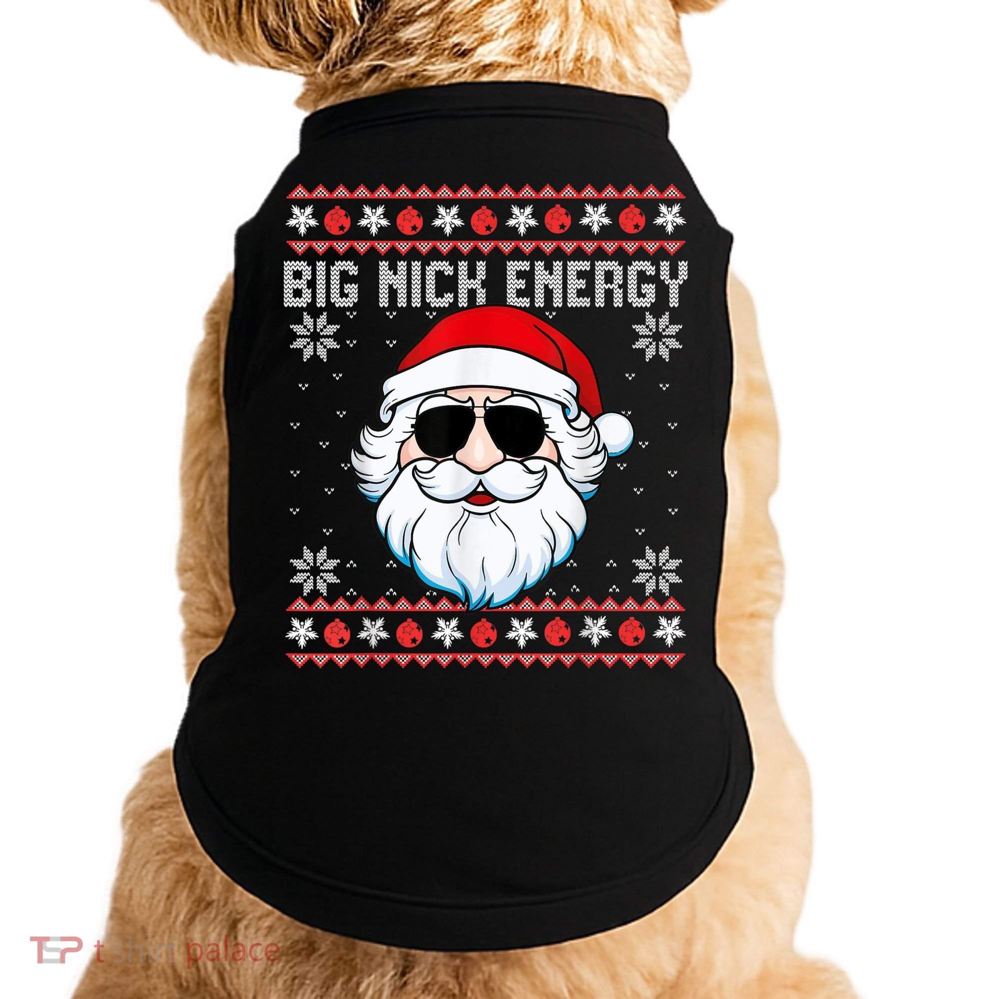 Big Nick Energy Santa Ugly Christmas Sweater Doggie Tank
