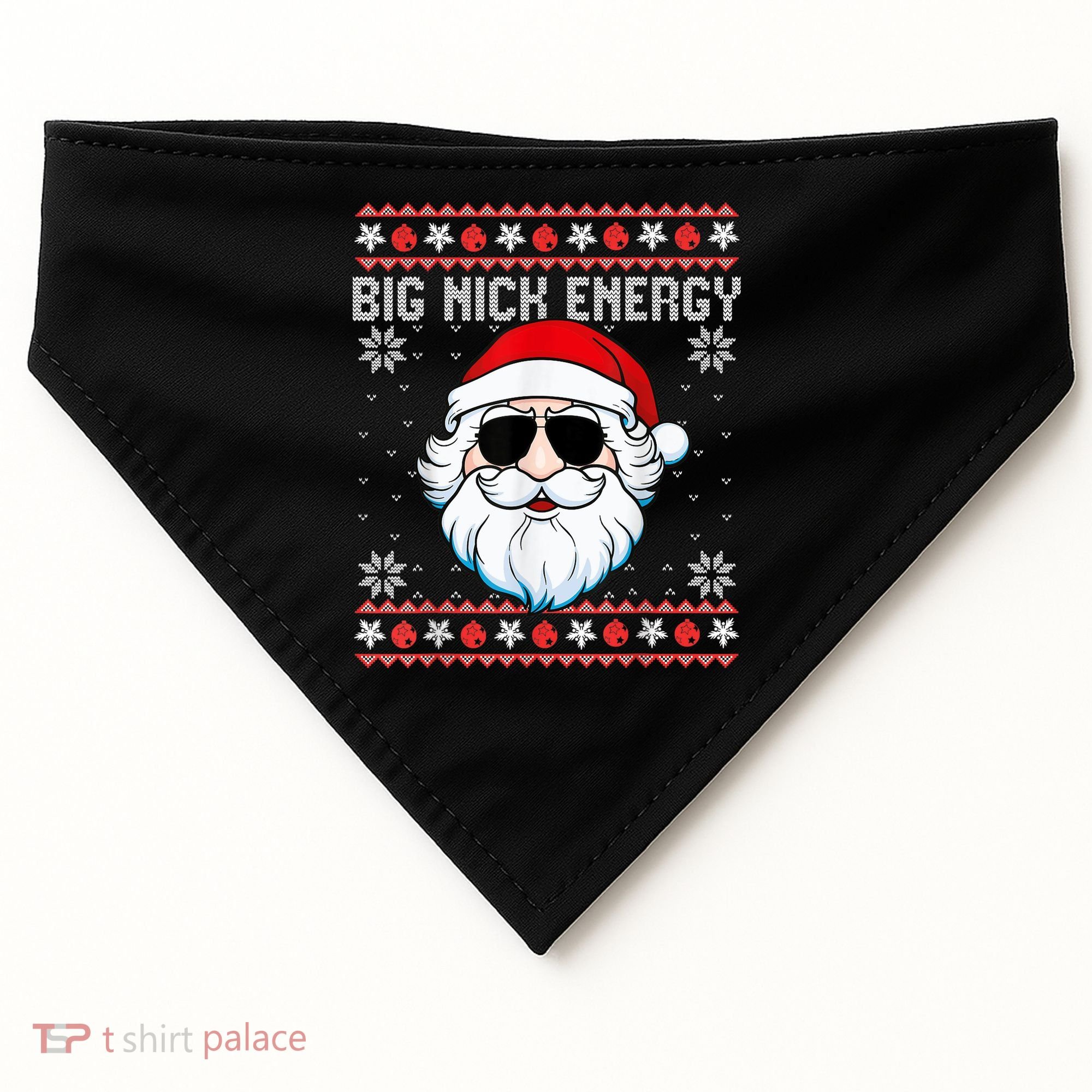 Big Nick Energy Santa Ugly Christmas Sweater USA-Made Doggie Bandana