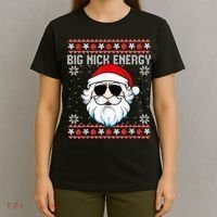 Big Nick Energy Santa Ugly Christmas Sweater T-Shirt thumb 4