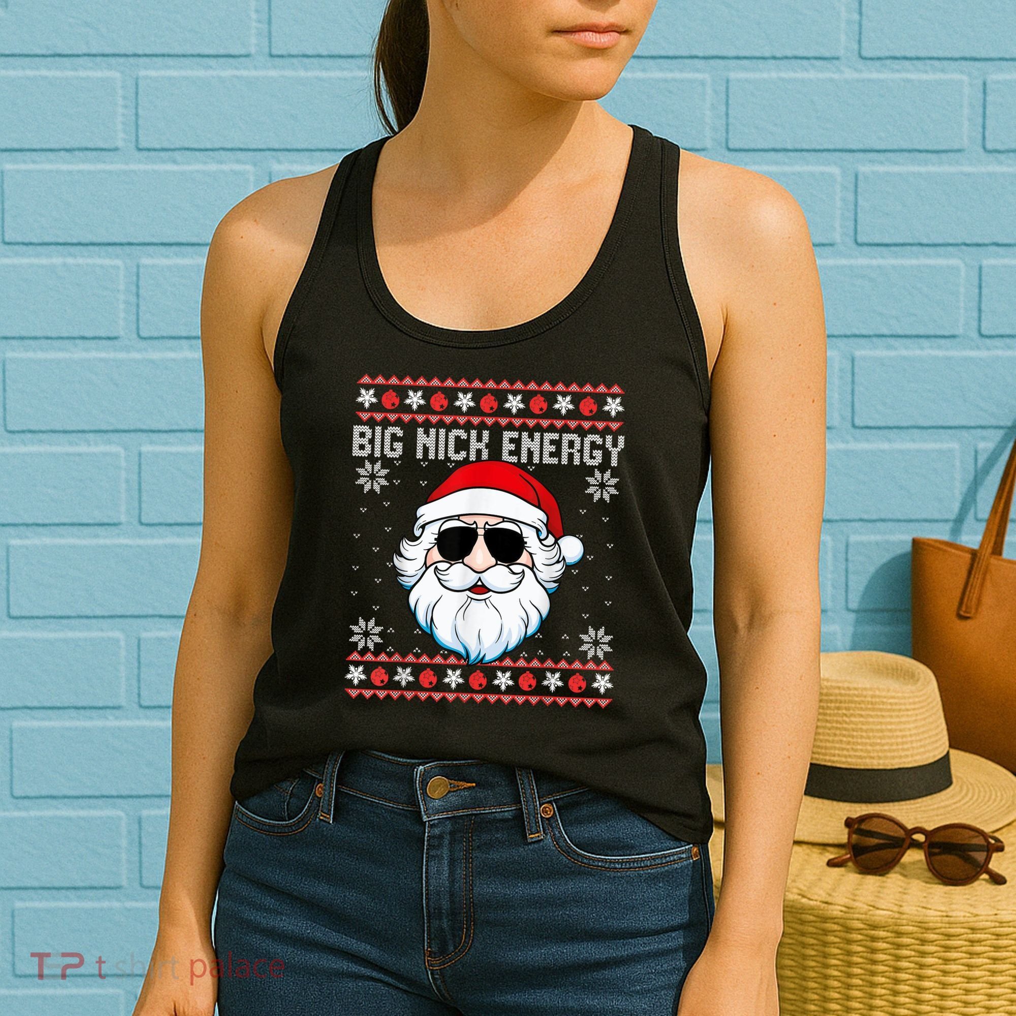 Big Nick Energy Santa Ugly Christmas Sweater Women's Tank Top