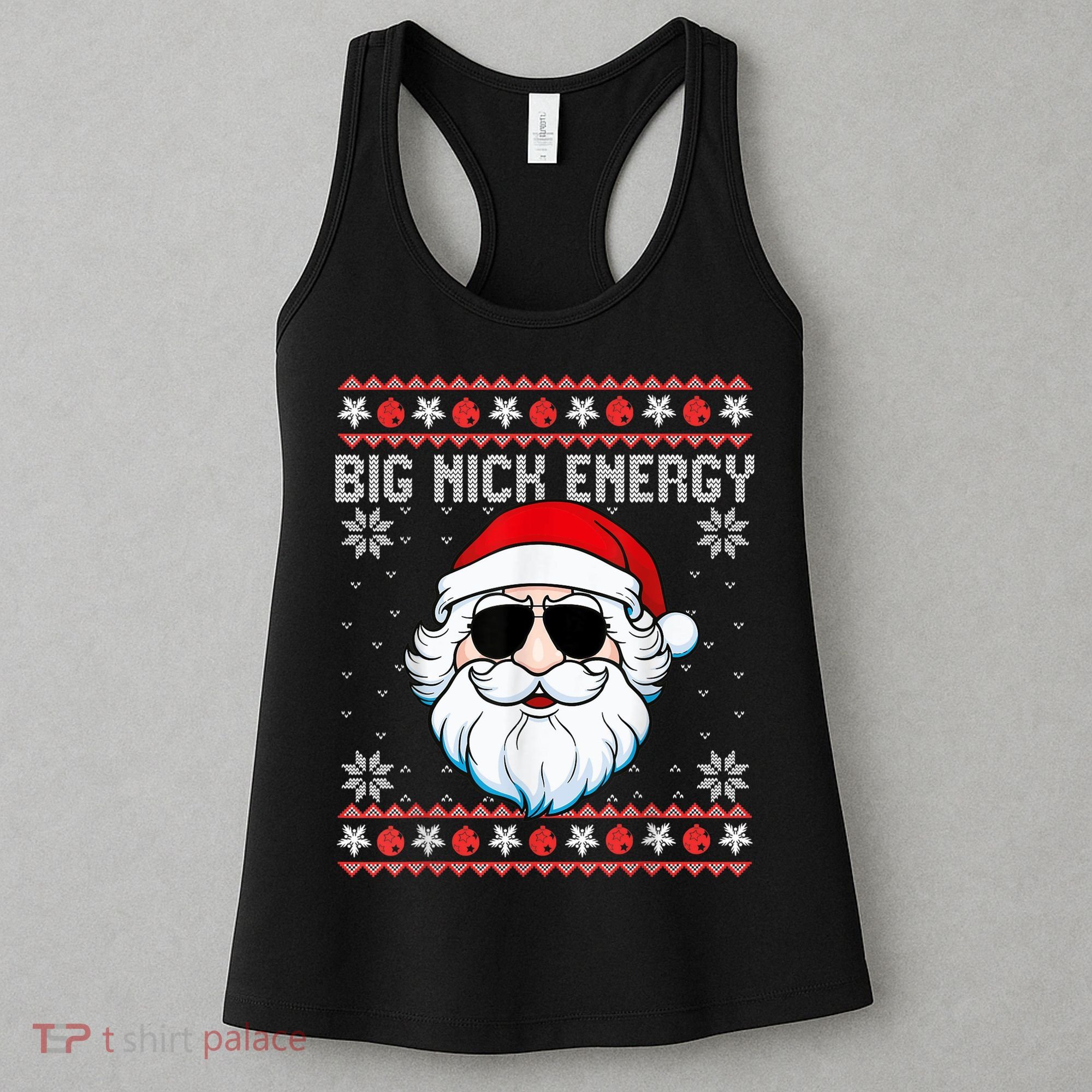 Big Nick Energy Santa Ugly Christmas Sweater Women's Tank Top